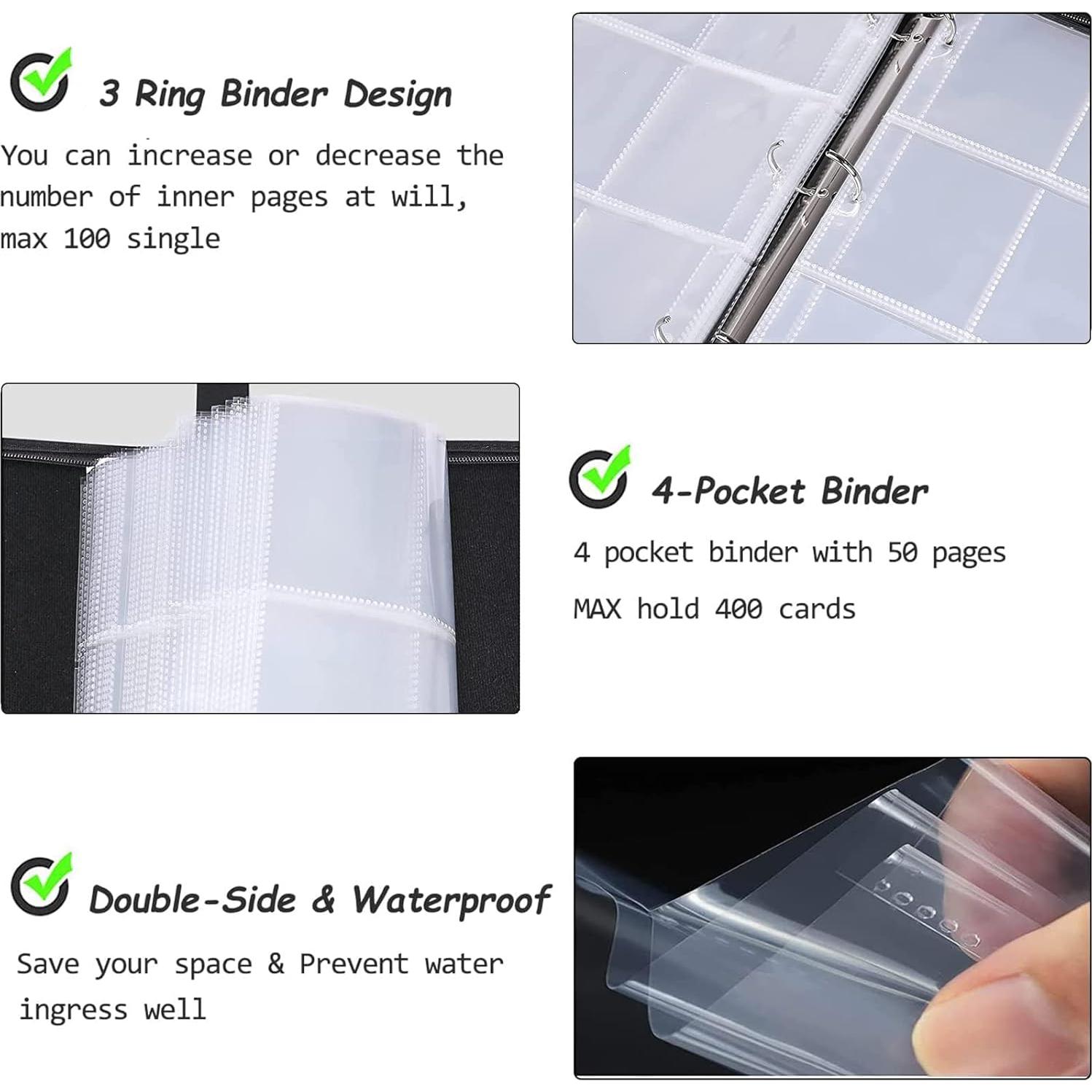 Carpeta de Tarjetas de Fútbol Yisheme 400 Bolsillos Impermeable