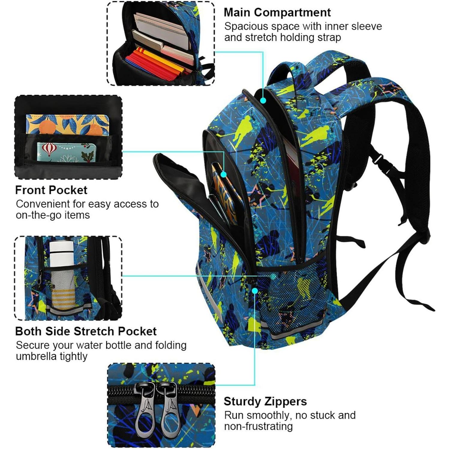 Mochila Escolar Caikeny Azul para Niños 30L 42.4x17.3cm