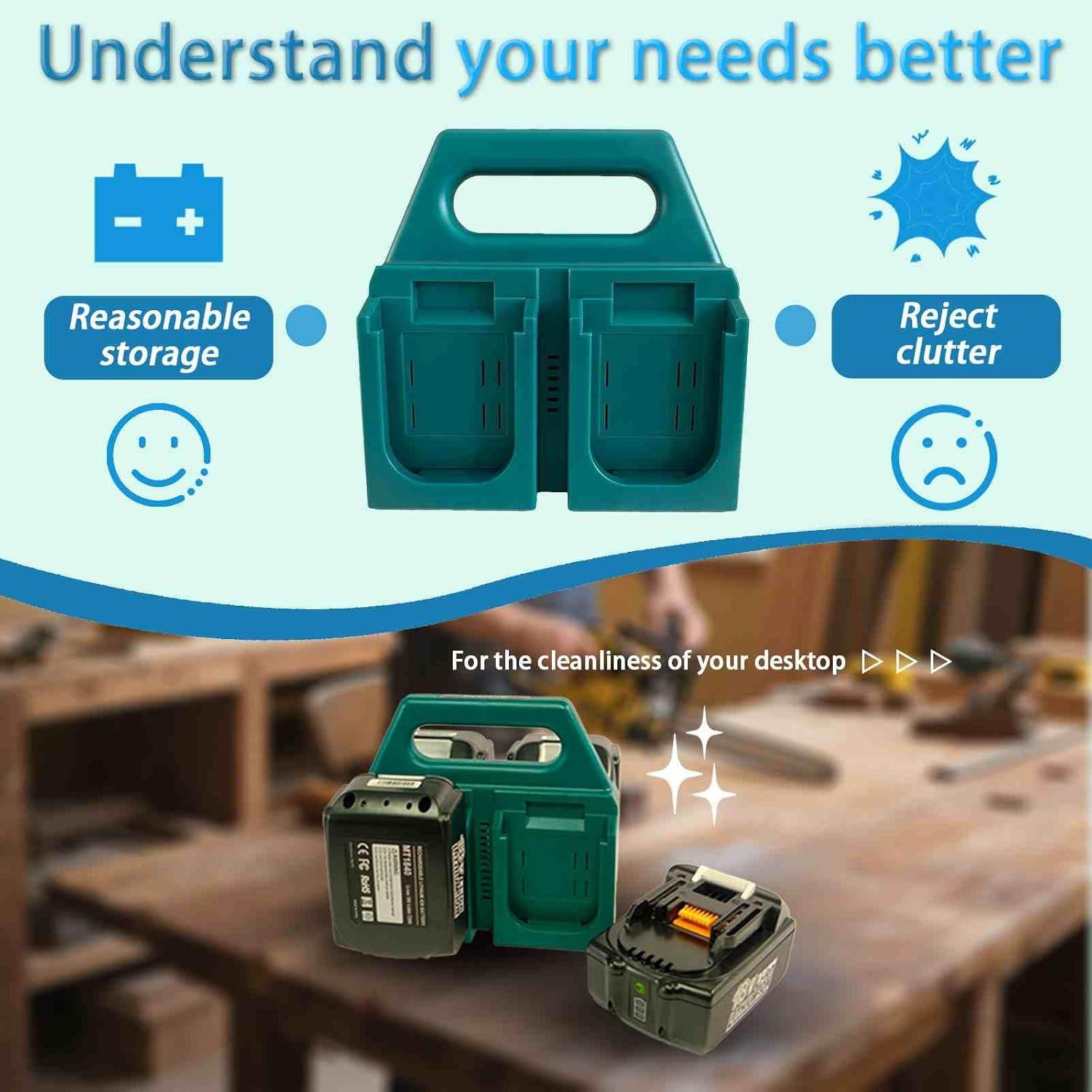 Soporte de Batería Portátil GVPIPYS para Makita 18V - Organizador Compacto