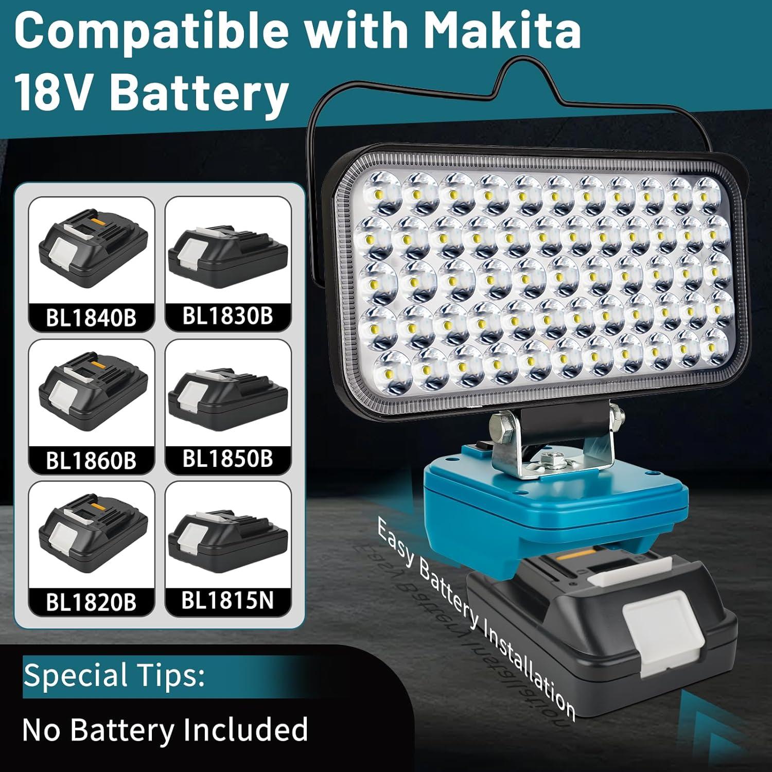 Luz de Trabajo LED Inalámbrica Makita 18V 10600LM Carga Rápida