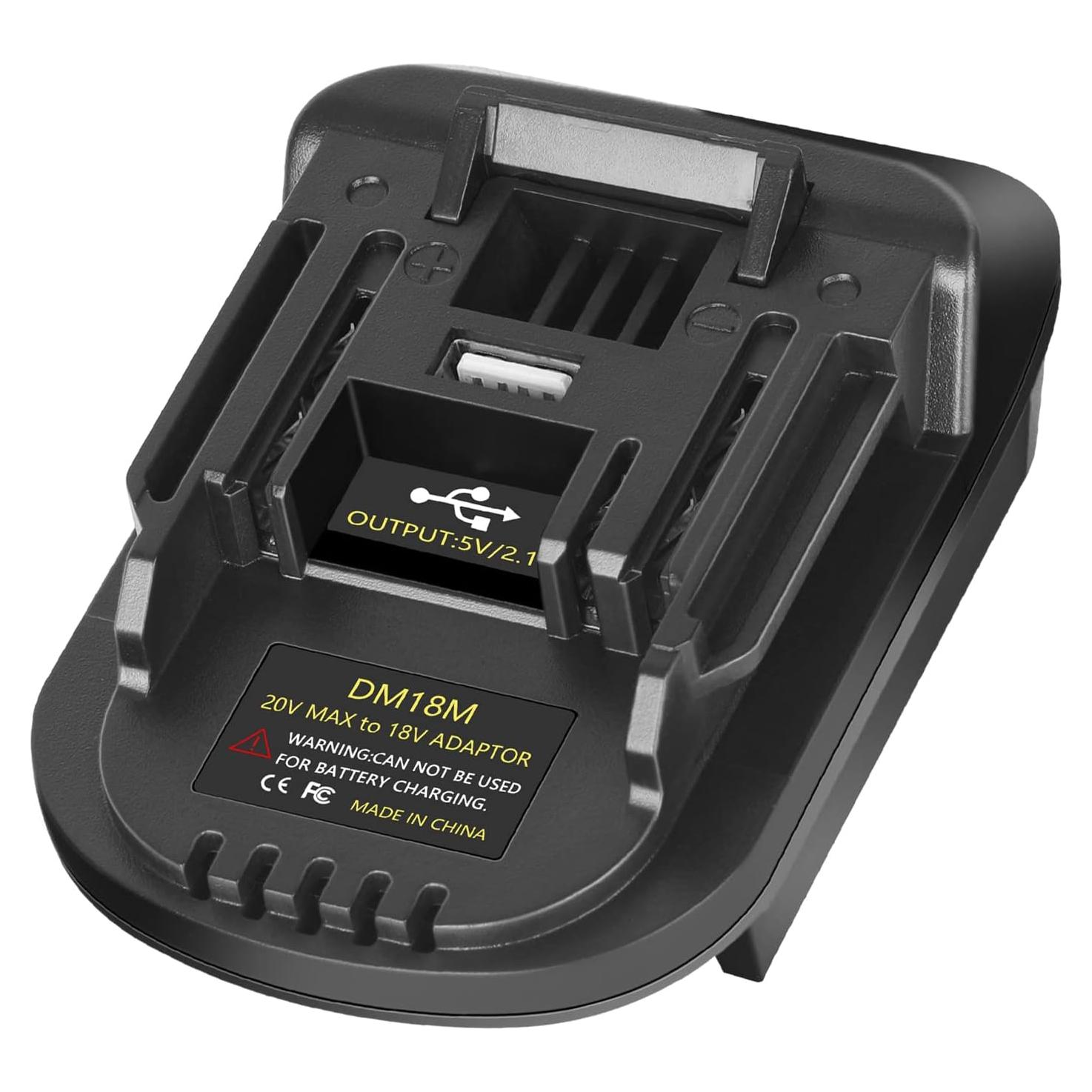 Adaptador de Batería KUNLUN DM18M para Makita 18V con USB