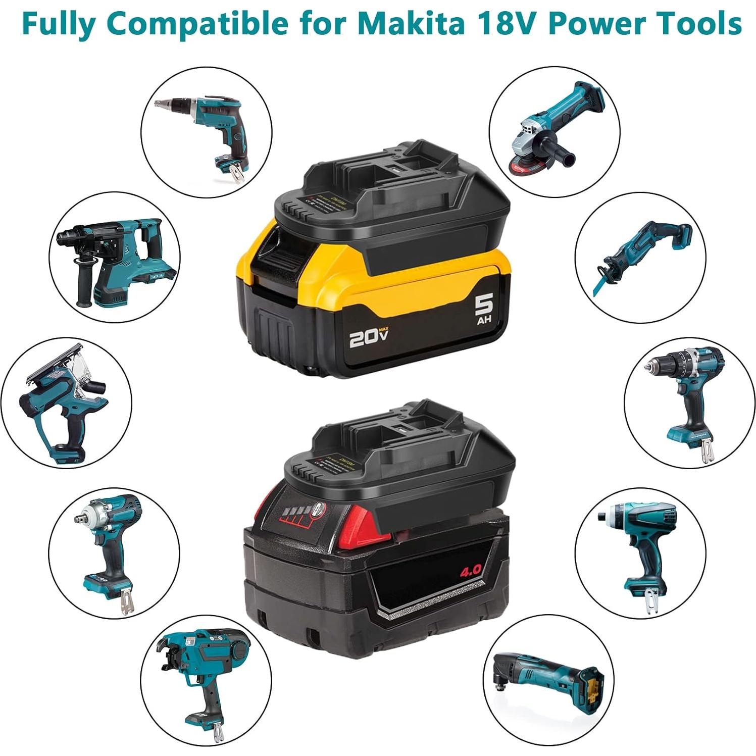 Adaptador de Batería KUNLUN DM18M para Makita 18V con USB