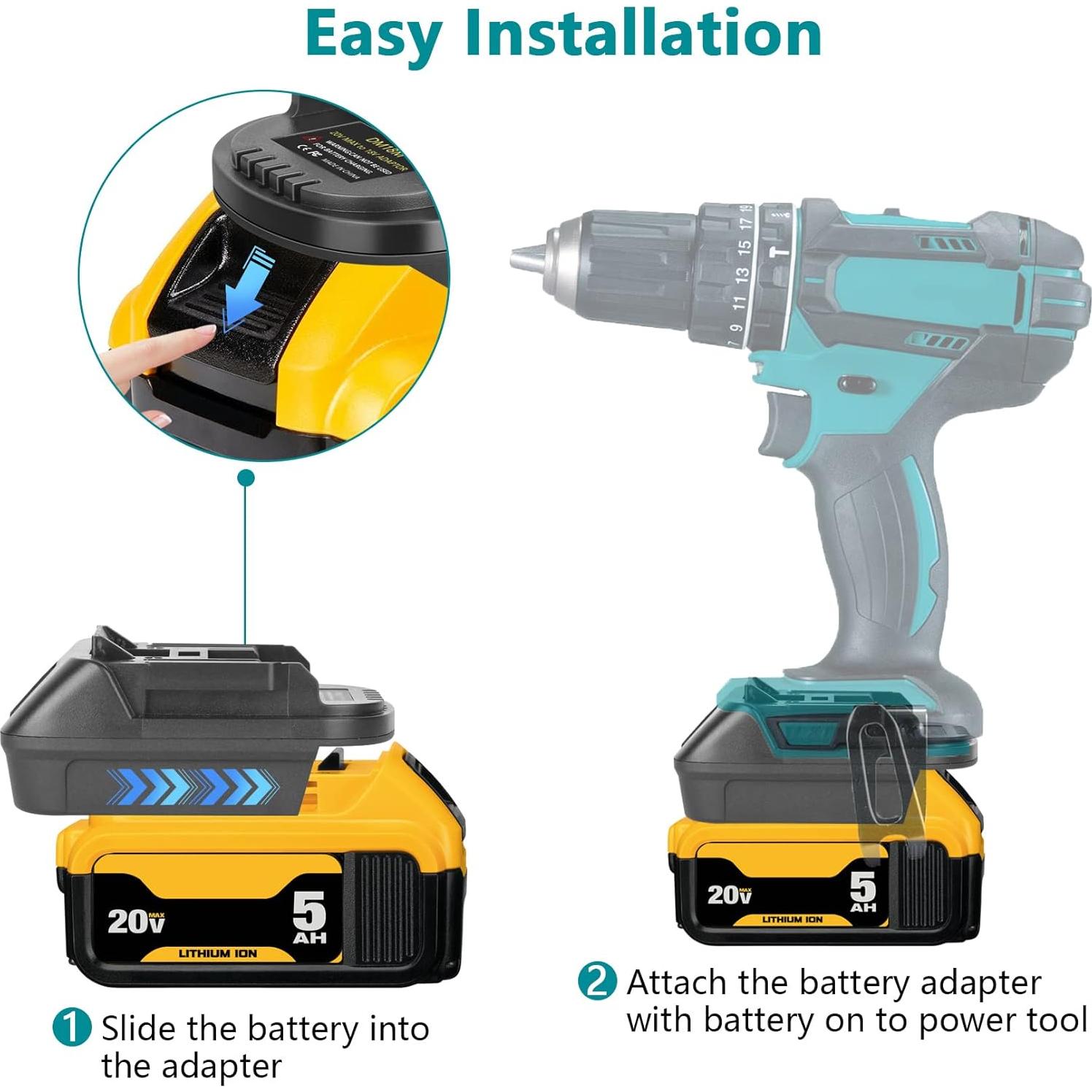 Adaptador de Batería KUNLUN DM18M para Makita 18V con USB