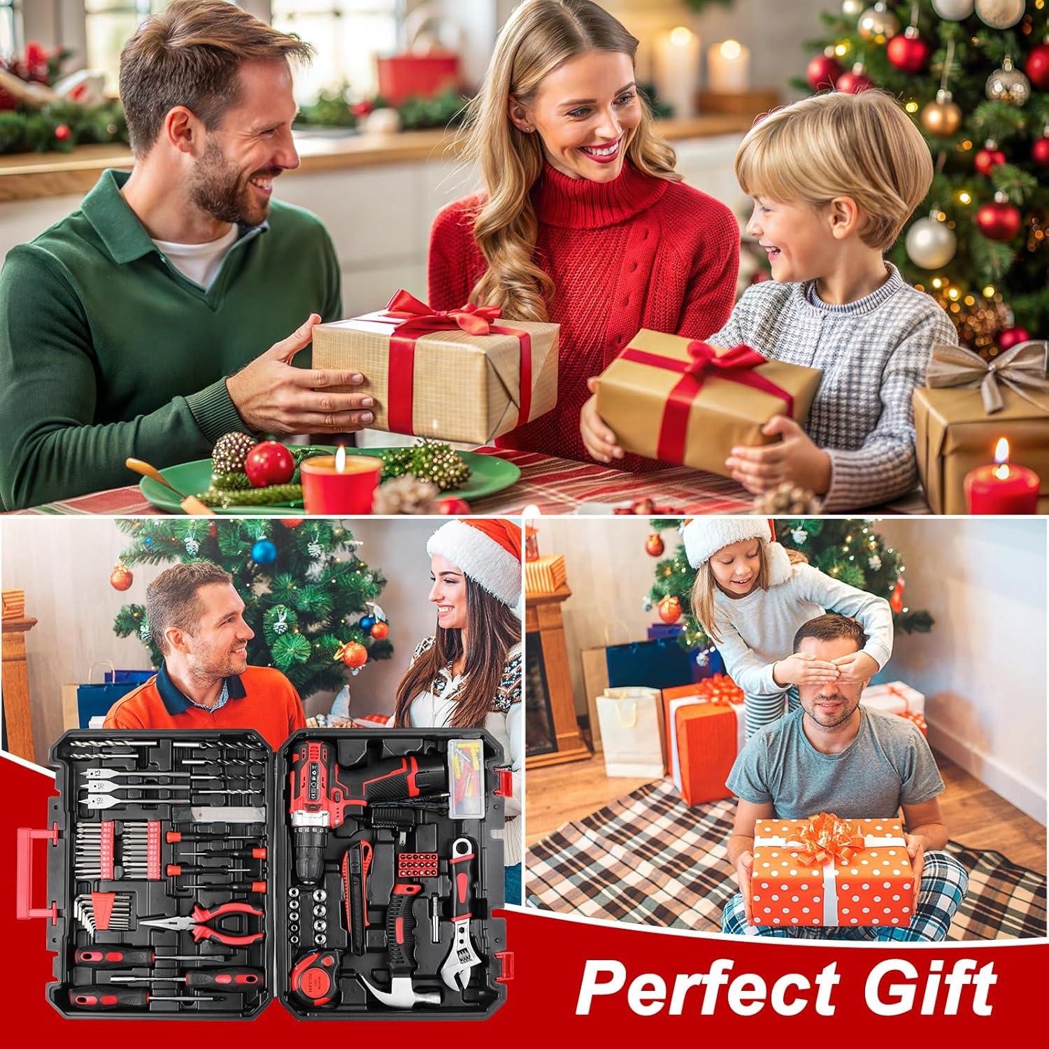 Kit de Herramientas TLGREEN 12V con Taladro Inalámbrico y Brocas