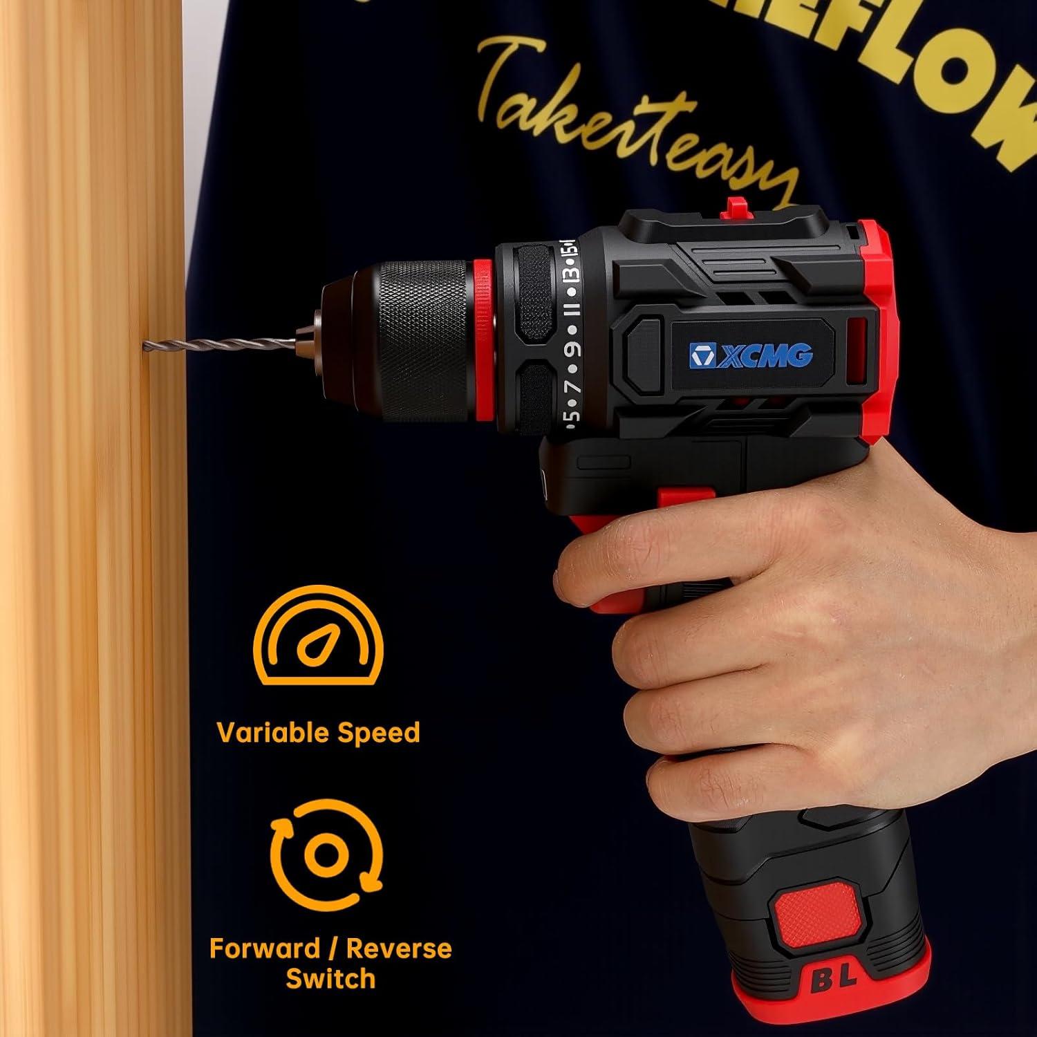 Taladro Inalámbrico HLPERWORKX 16.8V con Luz LED y Doble Batería