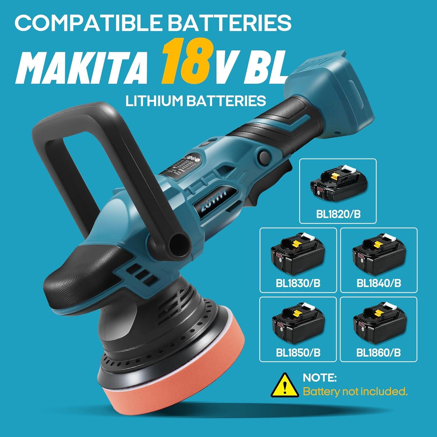 Pulidora Inalámbrica ZUYIYI 5" 900W para Detallado de Autos