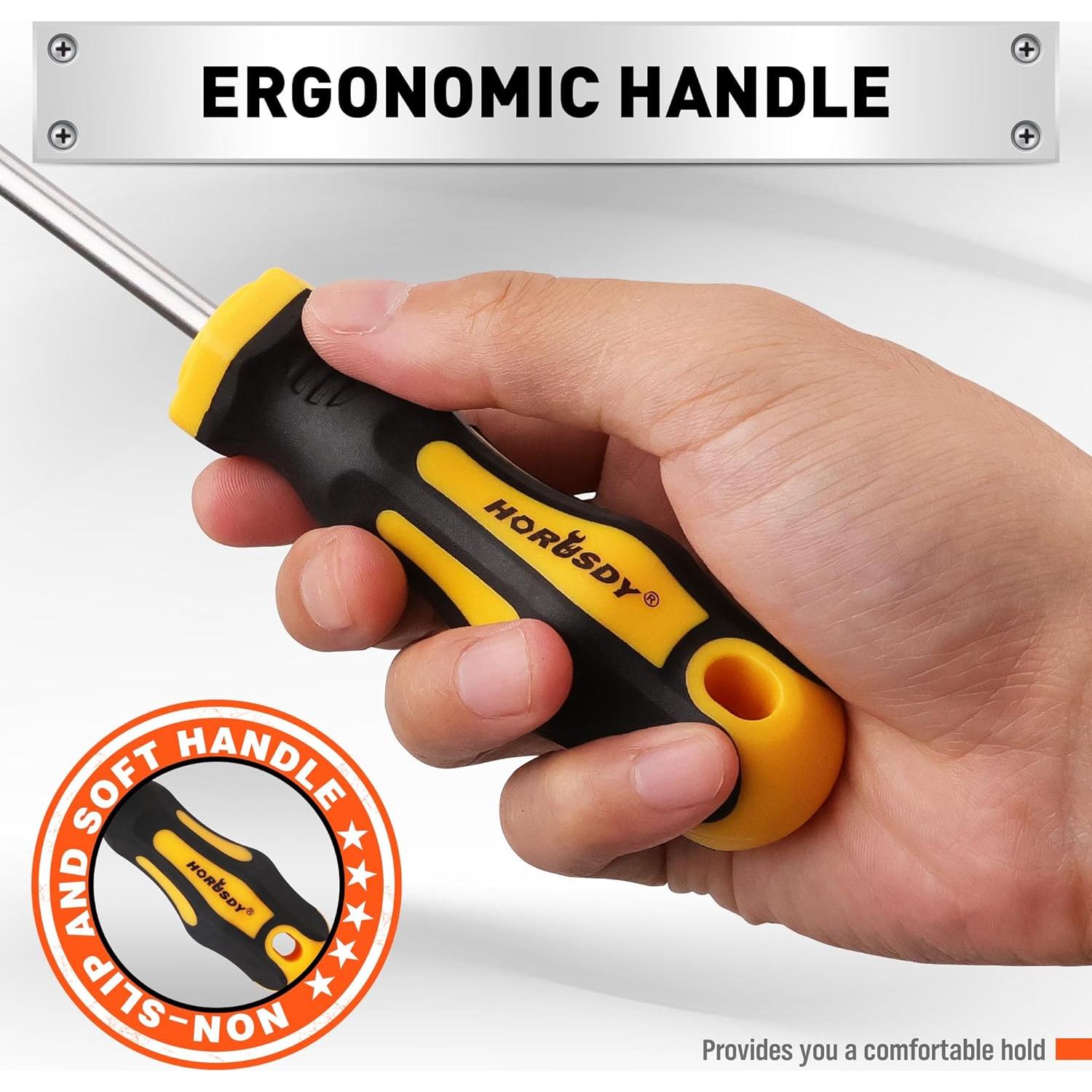 Juego de Destornilladores 13 Piezas HORUSDY con Punta Magnética