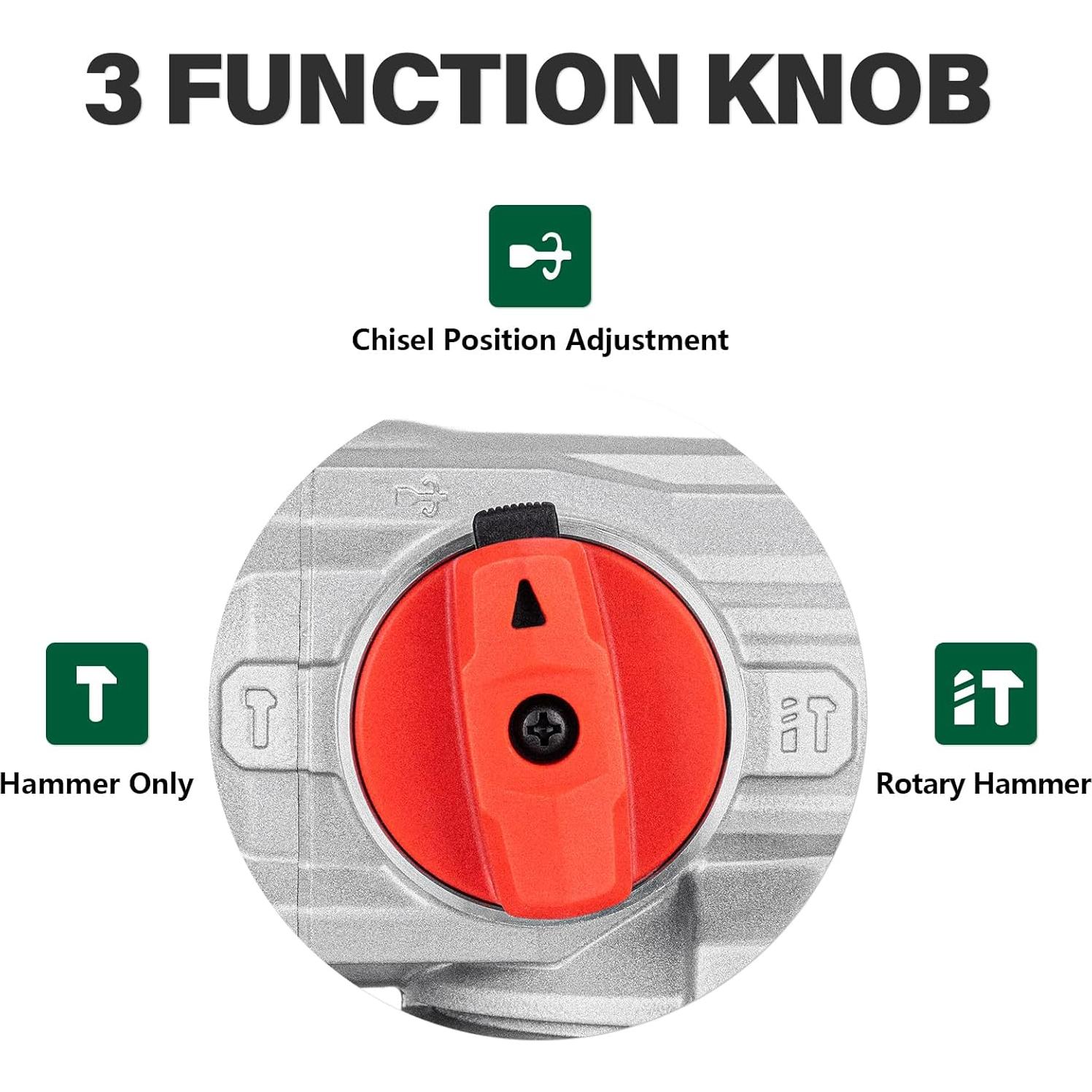 Martillo Rotativo SDS-Max DESHUO 1500W 3 Modos 6.09kg