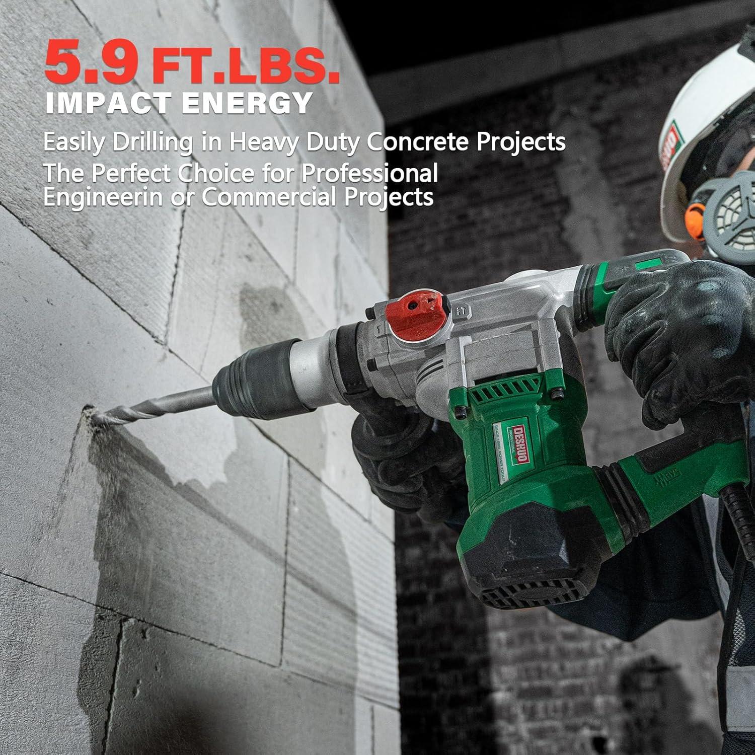 Martillo Rotativo SDS-Max DESHUO 1500W 3 Modos 6.09kg