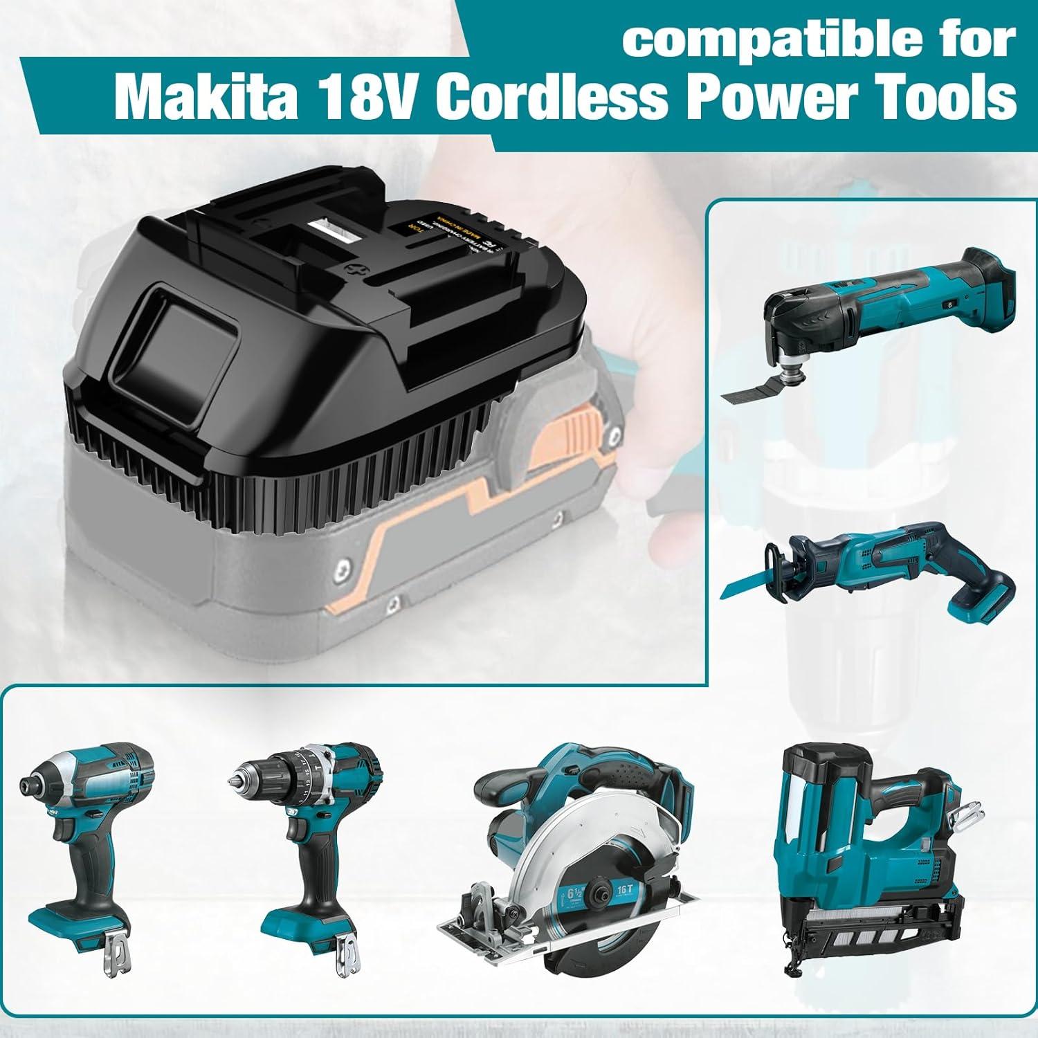Adaptador de Batería 18V Li-ion NUOGEDZ para Makita y Ridgid
