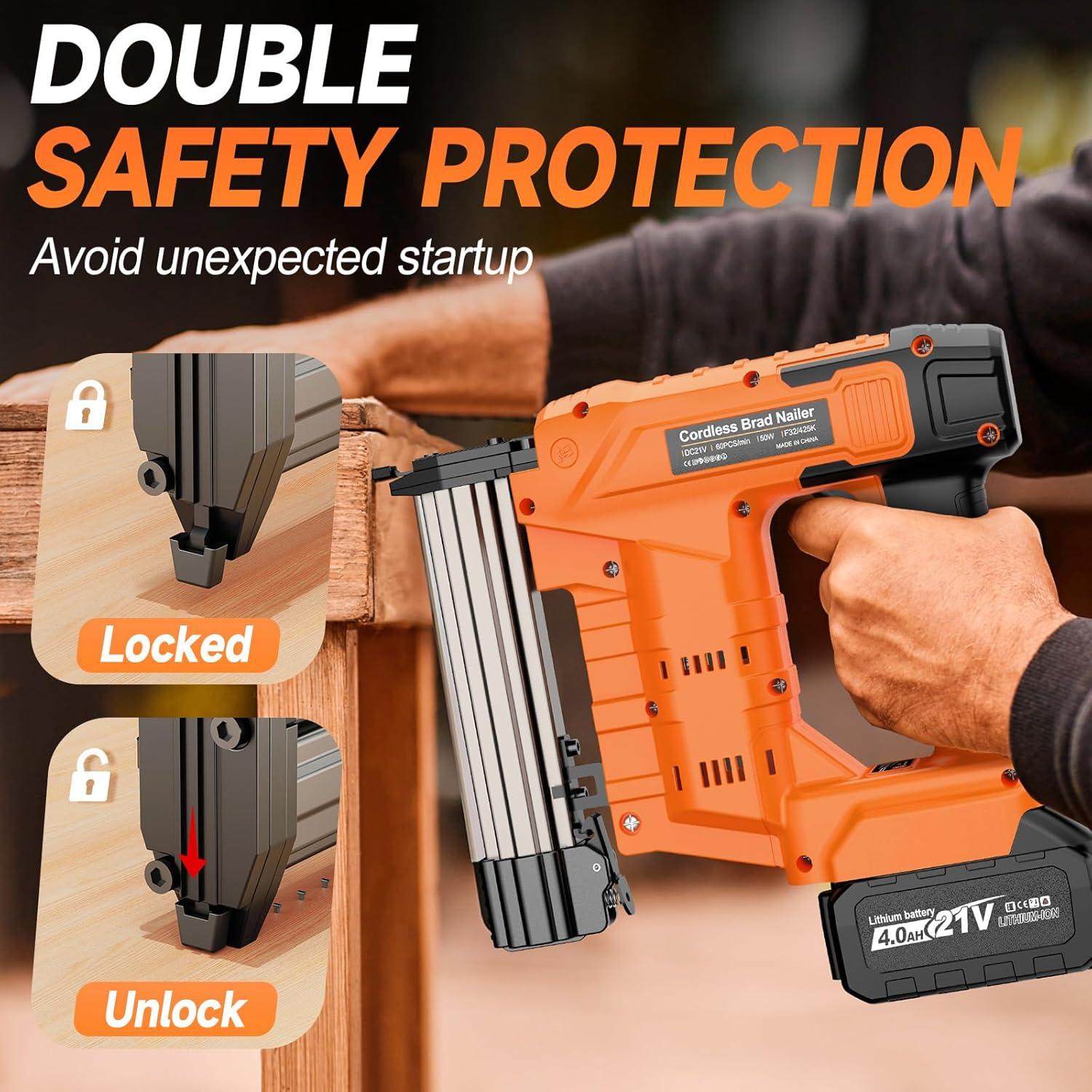 Pistola de Clavos Inalámbrica Labfintom 2-en-1 4.0Ah 18 Gauge