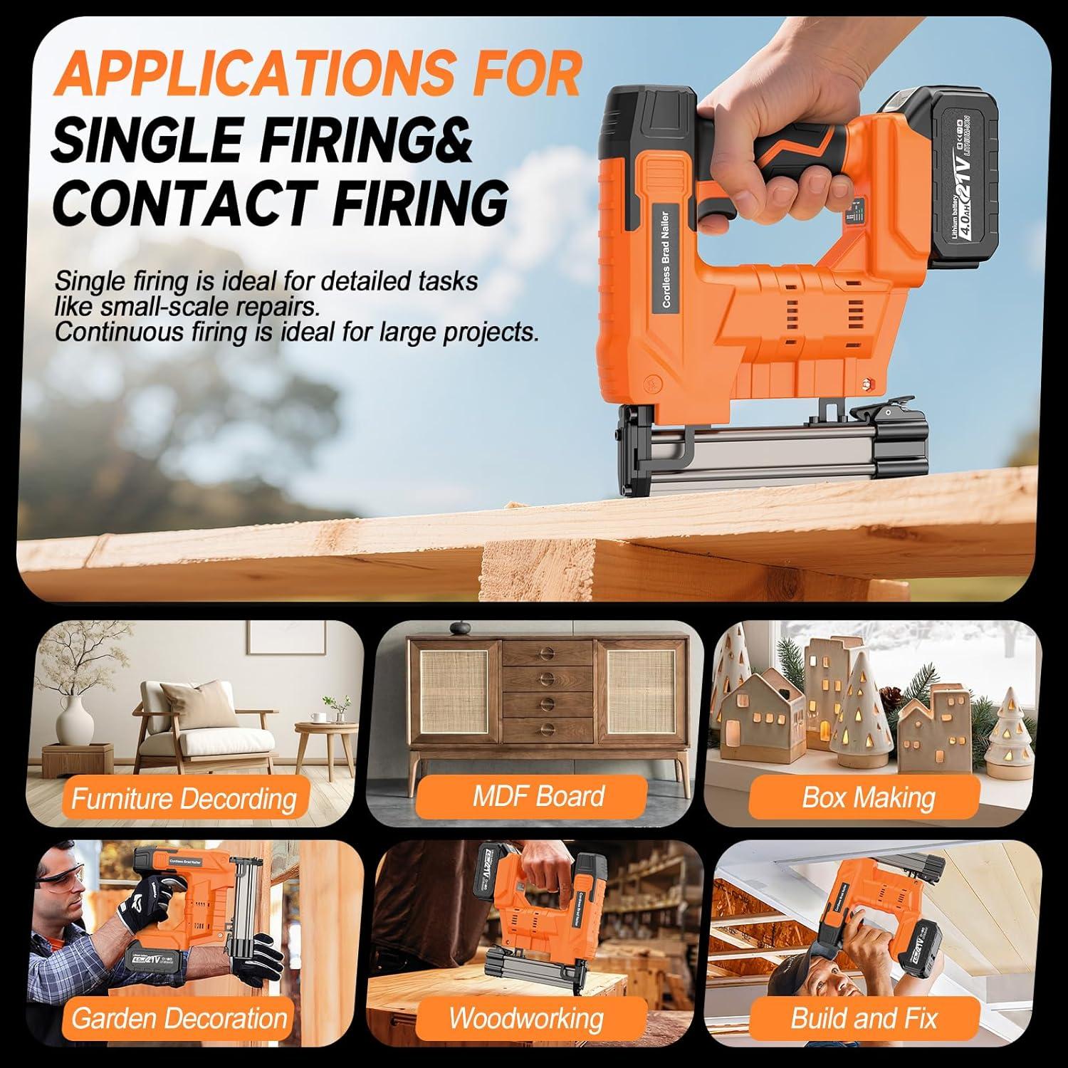 Pistola de Clavos Inalámbrica Labfintom 2-en-1 4.0Ah 18 Gauge