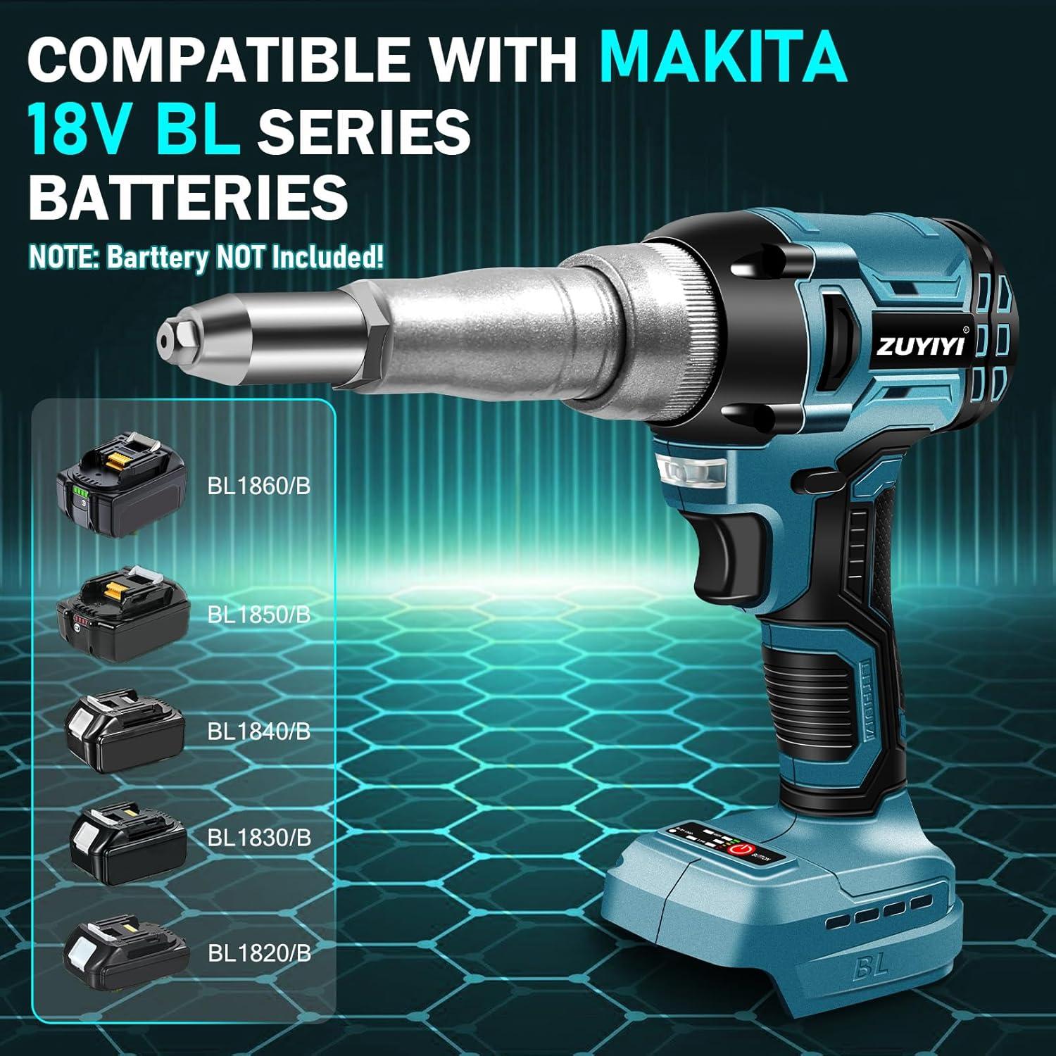 Pistola de Remaches Inalámbrica ZUYIYI 18V Sin Batería