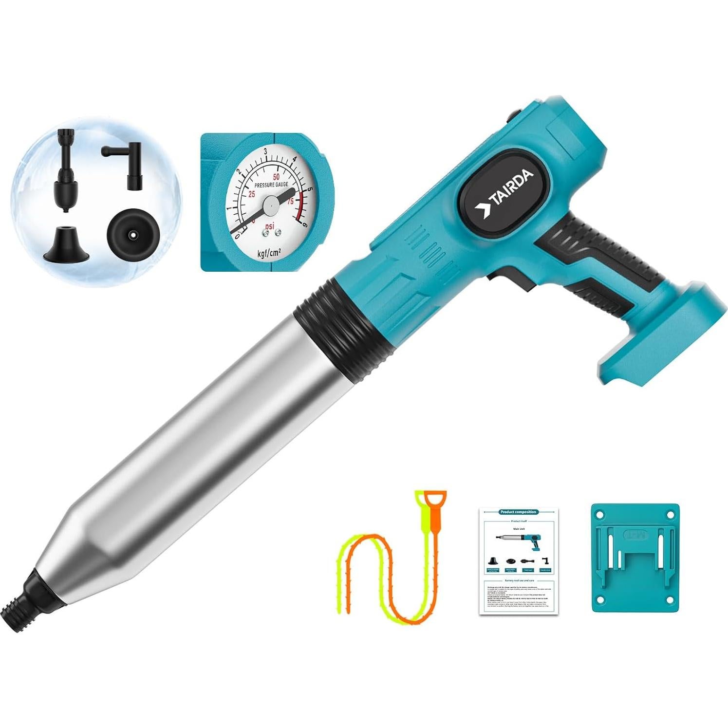 Desatascador Eléctrico Inodoro TAIRDA 18V Sin Batería 1.51kg