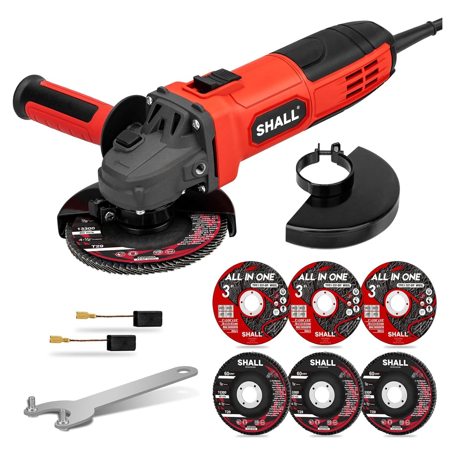 Amoladora Angular SHALL 4-1/2" 11000 RPM 4A con Accesorios