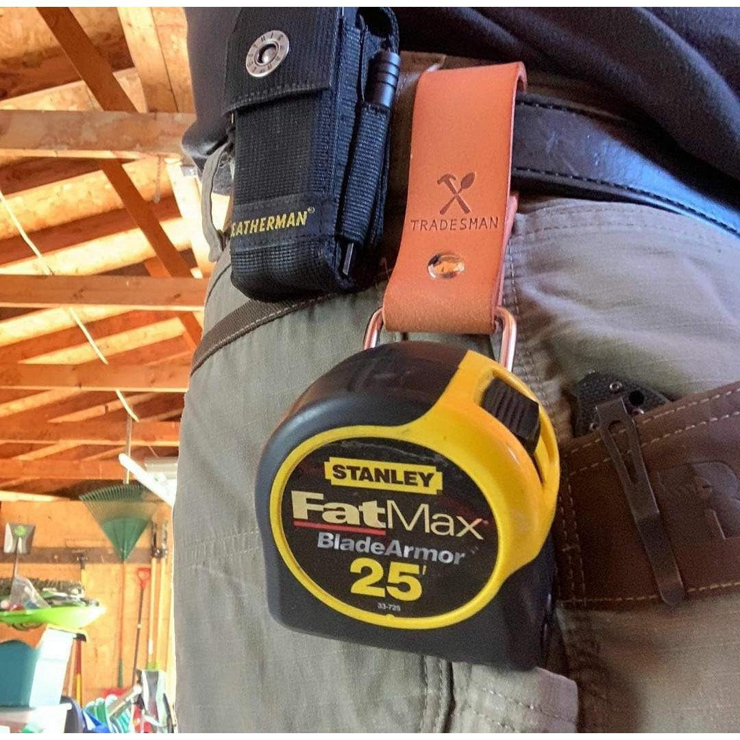 Soporte para Cinta Métrica Tradesman Ods de Cuero Marrón