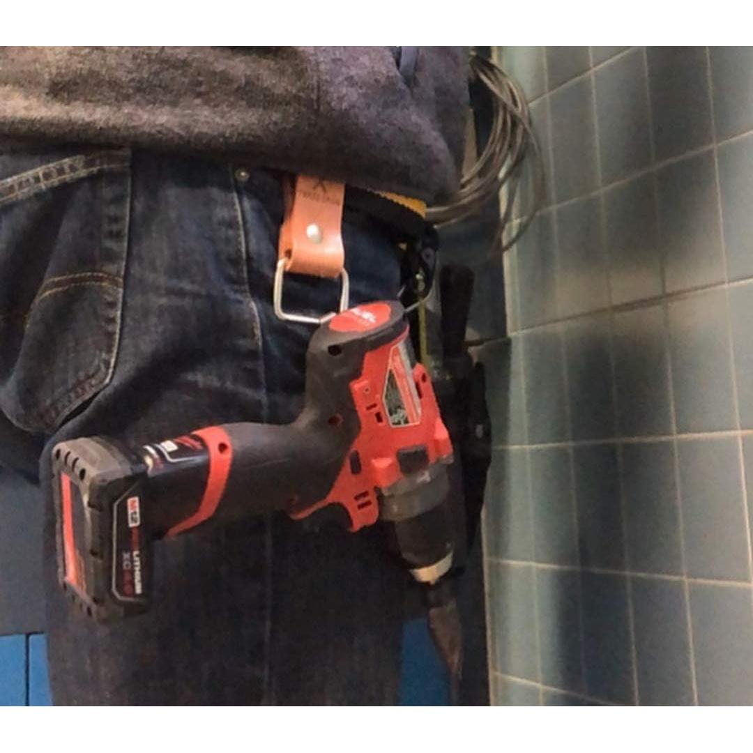 Soporte para Cinta Métrica Tradesman Ods de Cuero Marrón