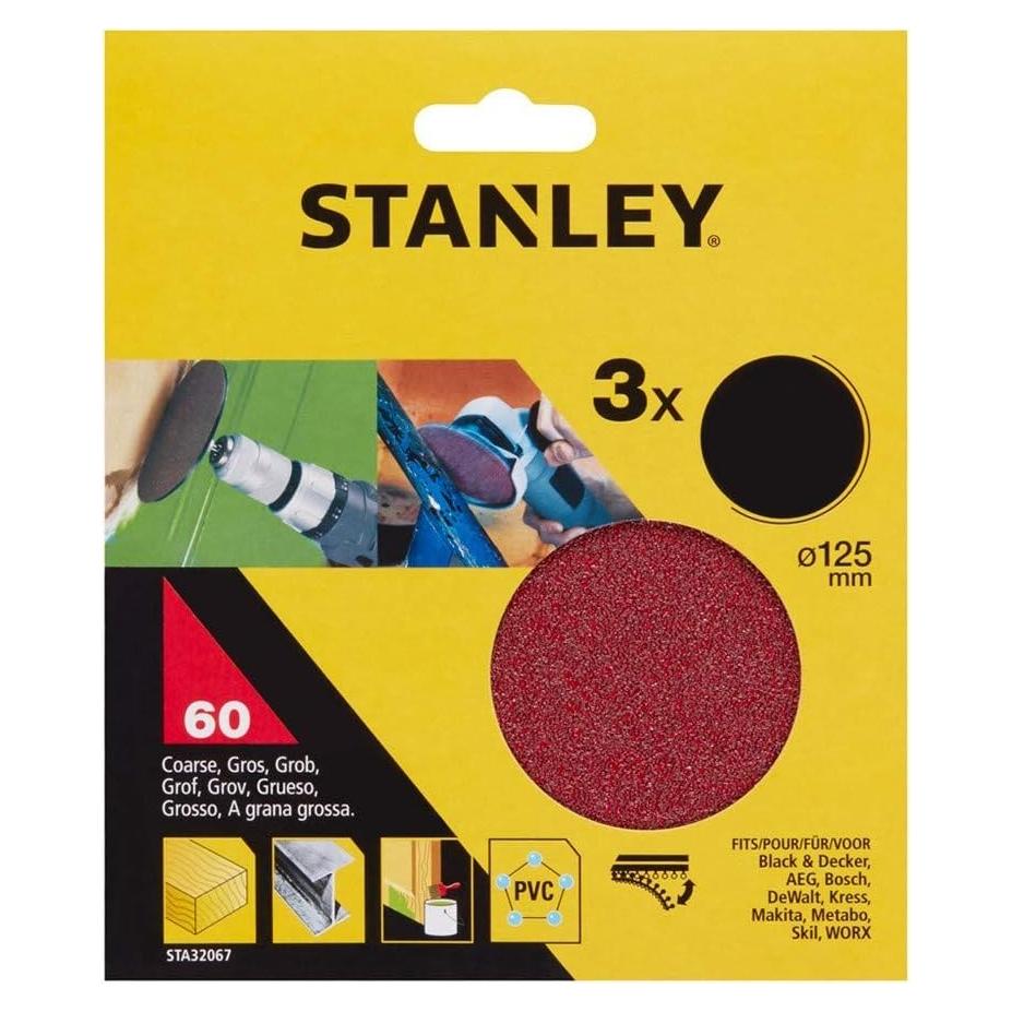 Discos autoadherentes STANLEY 125mm para amoladoras