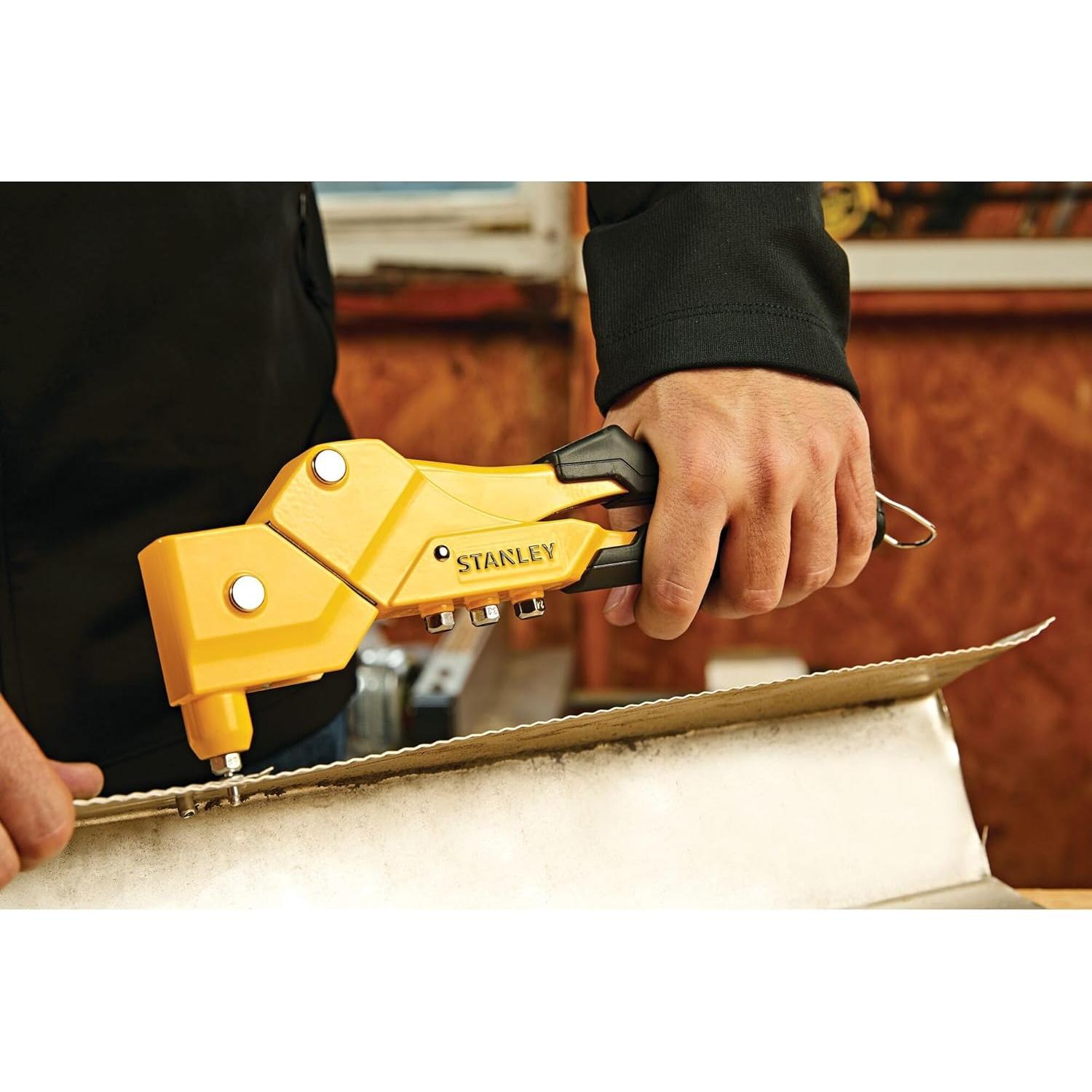 Remachadora Stanley MR77 360° Acero Completo 4 Boquillas