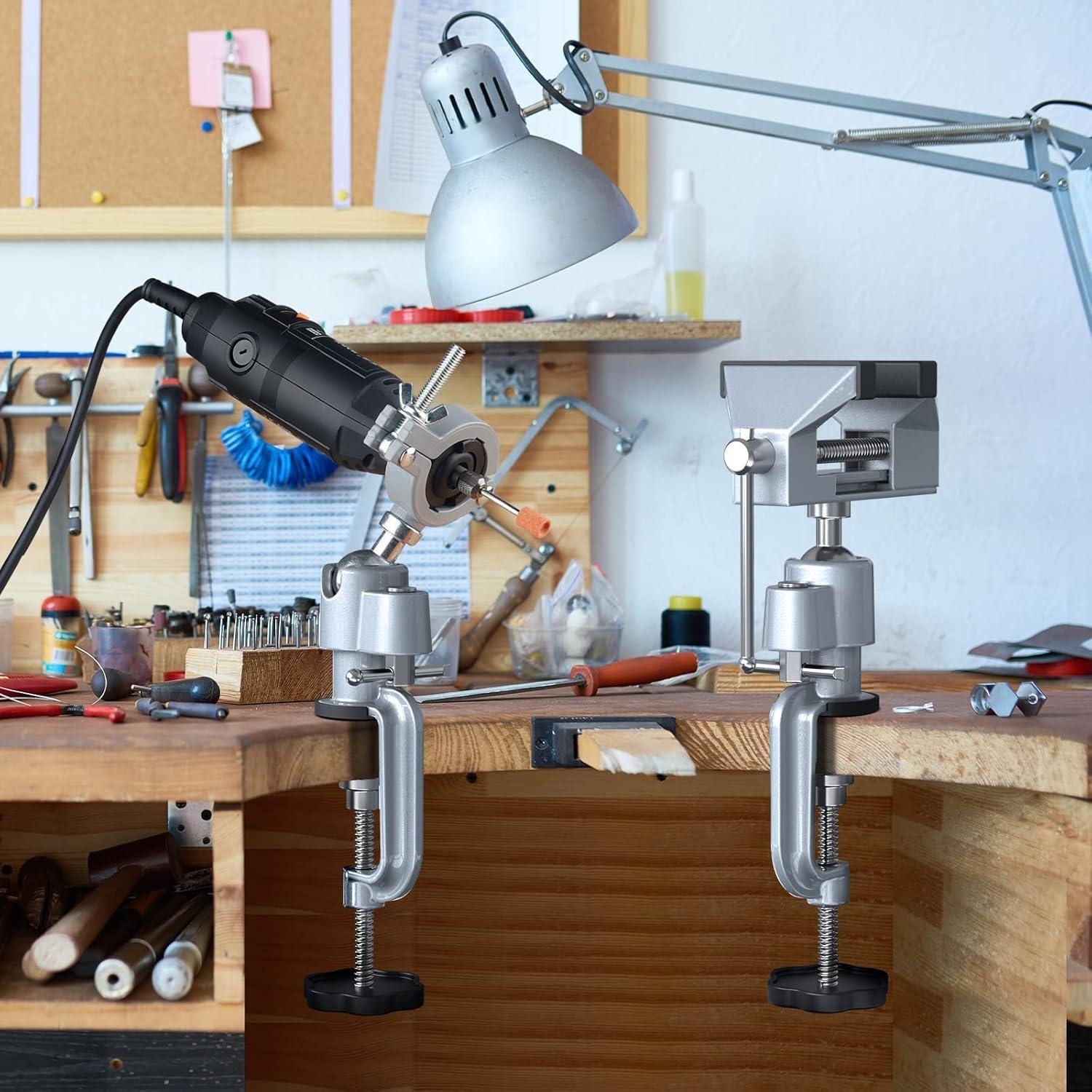 Morsa de Mesa ZTUKOMN 2 en 1 Rotación 360° Aluminio 7.62 cm