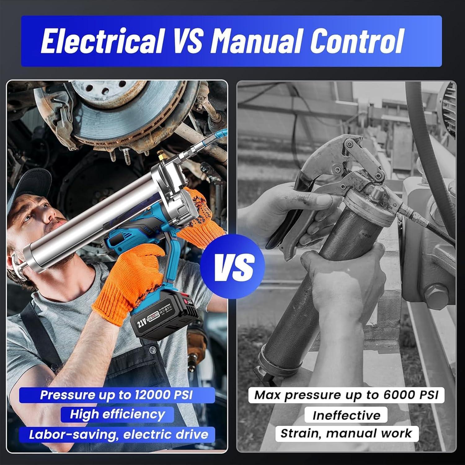 Pistola de Grasa Eléctrica NAOKEV HQ-29 10000 PSI 4.18 kg