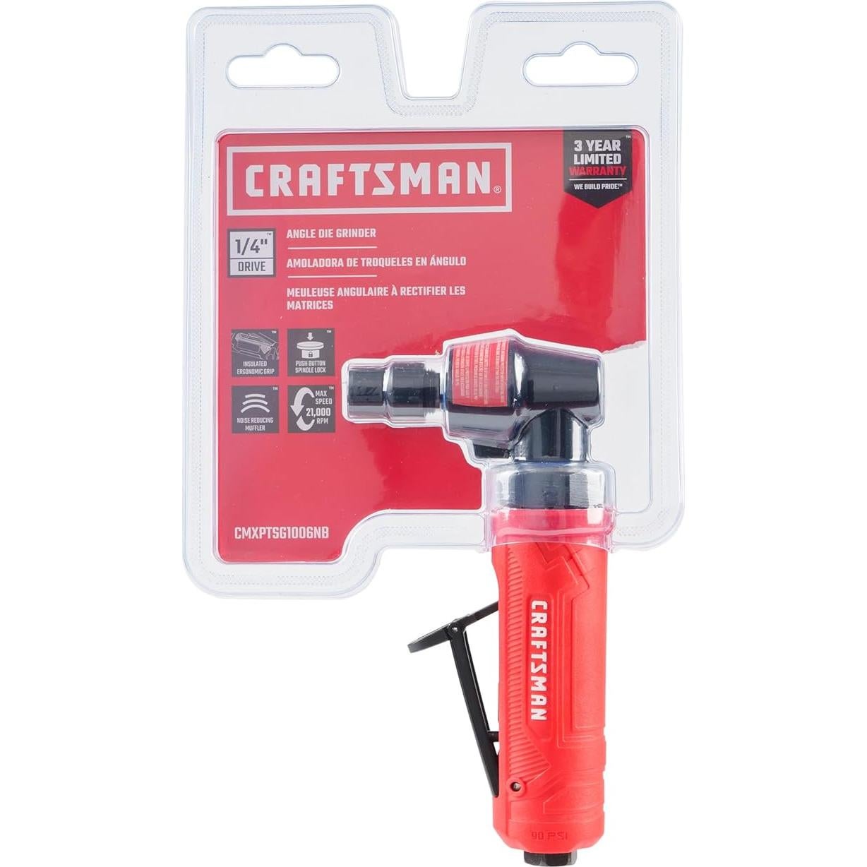 Amoladora de Ángulo CRAFTSMAN 1/4" 21,000 RPM Mango Ergonómico