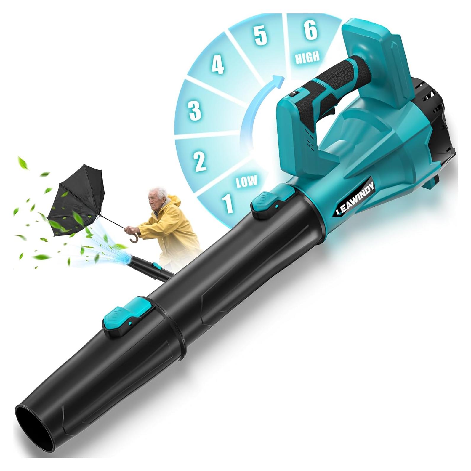 Soplador de Hojas Inalámbrico LEAWINDY 18V 500 CFM Liviano