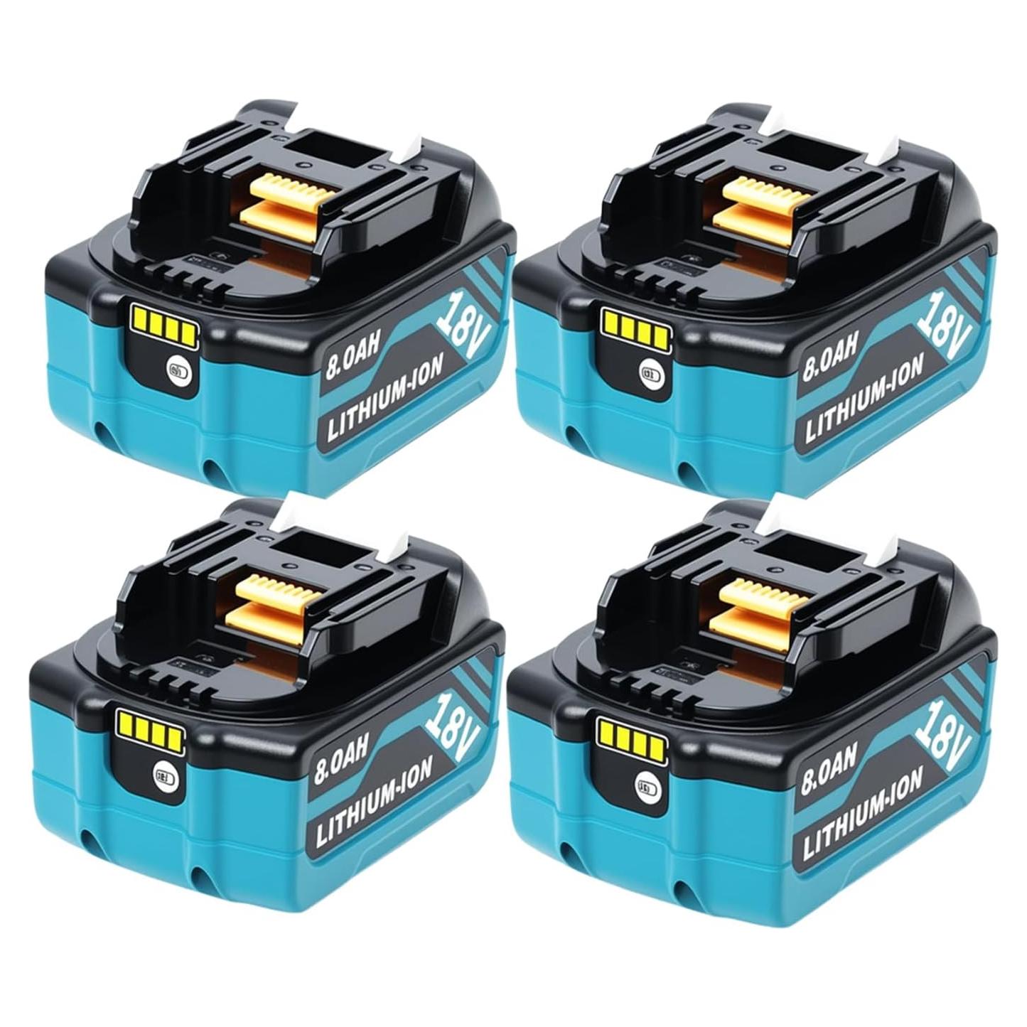 Batería de Reemplazo 18V 8000mAh HAPPLYS para Makita - Paquete de 4
