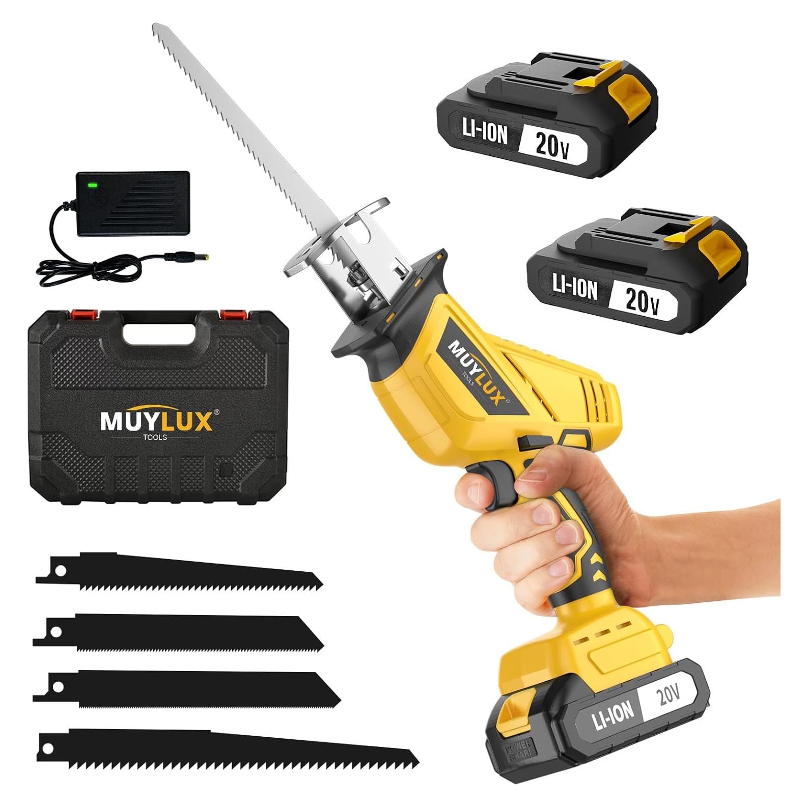 Sierra Recíproca Inalámbrica Muylux 20V con 4 Cuchillas