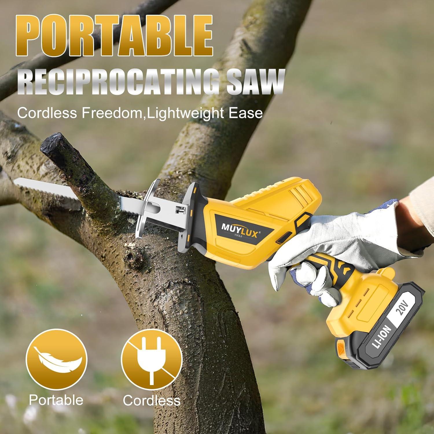 Sierra Recíproca Inalámbrica Muylux 20V con 4 Cuchillas