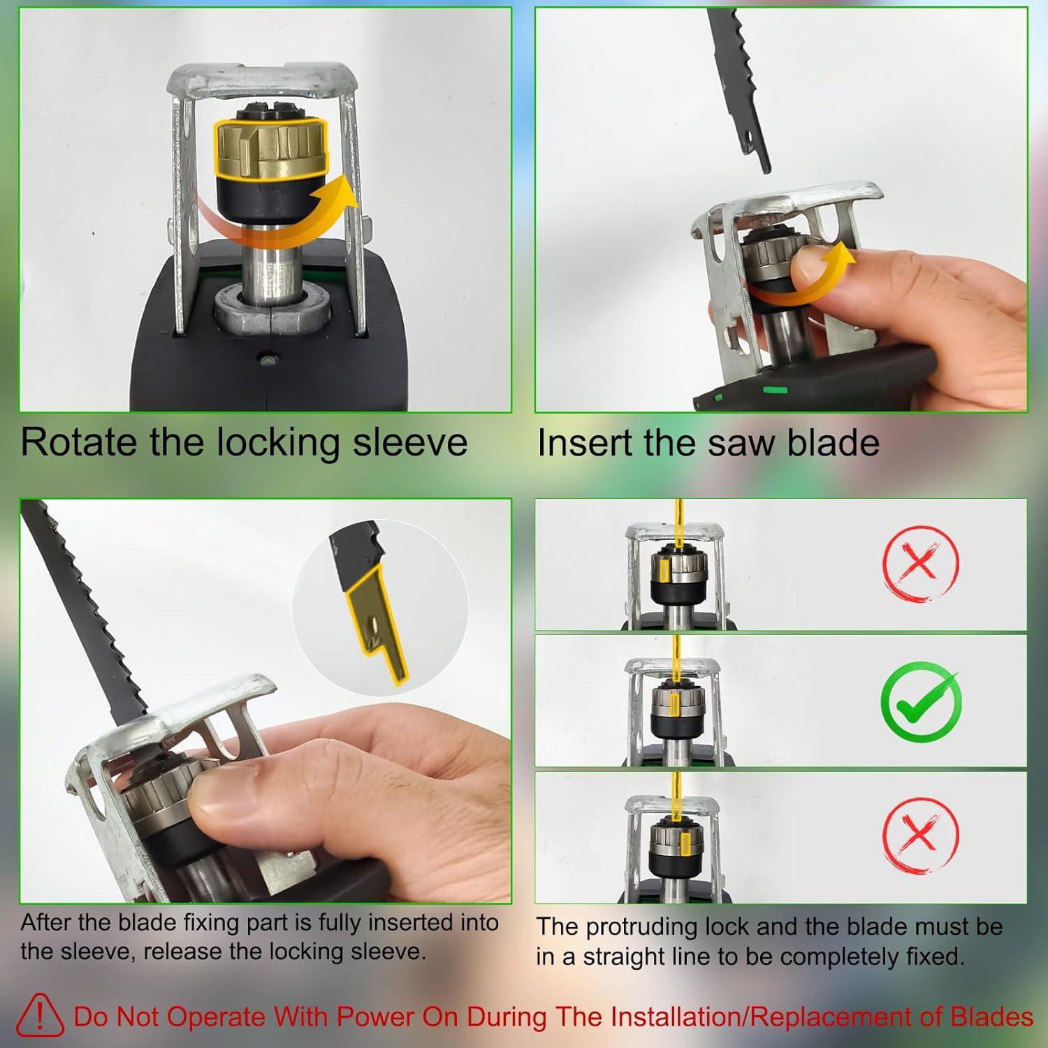 Sierra Recíproca Inalámbrica Muylux 20V con 4 Cuchillas