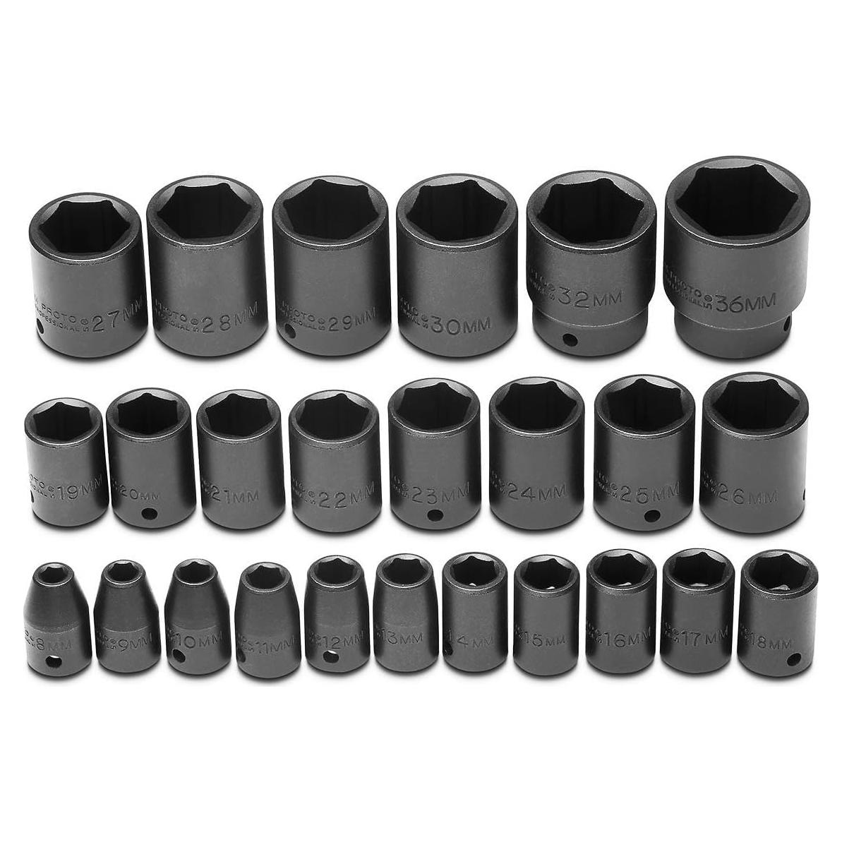 Juego de Enchufes de Impacto Proto J74206 25 Piezas 1/2"