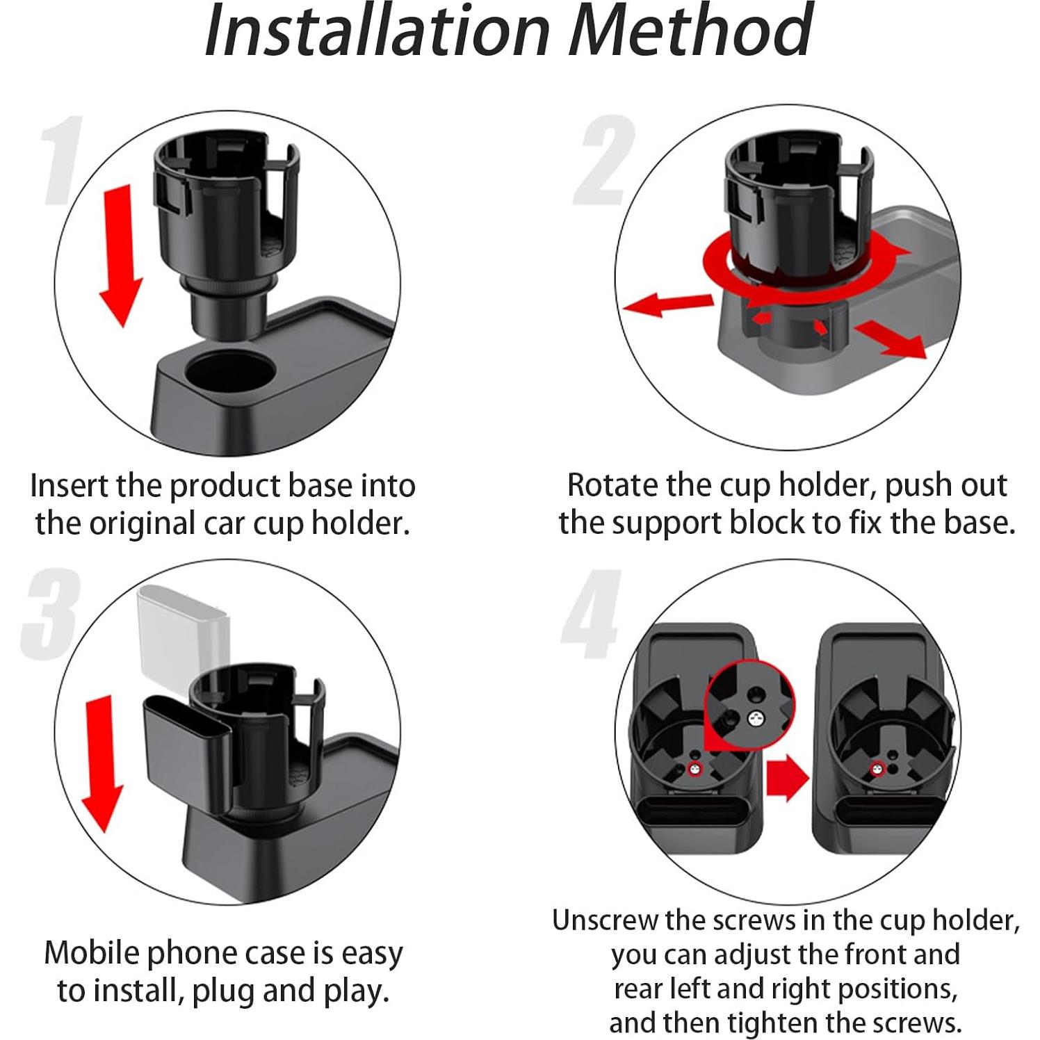 Adaptador Soporte para Taza y Teléfono Nayubo Negro 10.2 cm