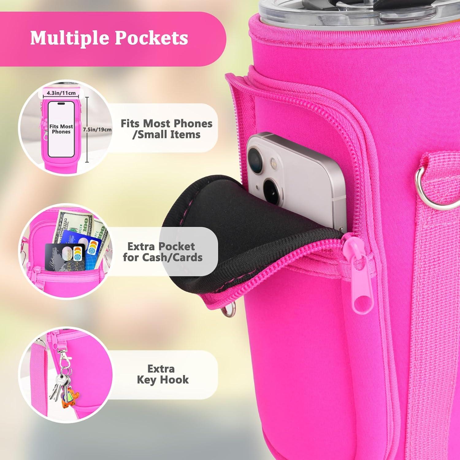 Bolsa Portabotellas de Agua Lefor Z 40 oz Neopreno Rojo Rosa