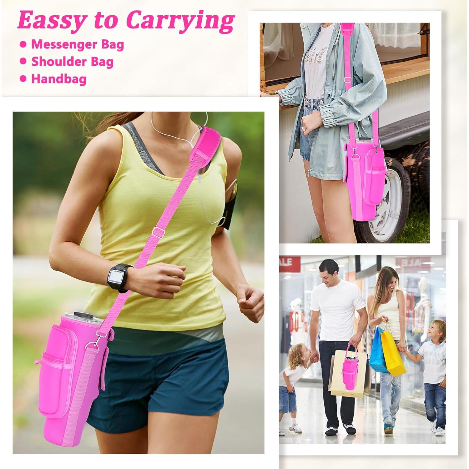 Bolsa Portabotellas de Agua Lefor Z 40 oz Neopreno Rojo Rosa