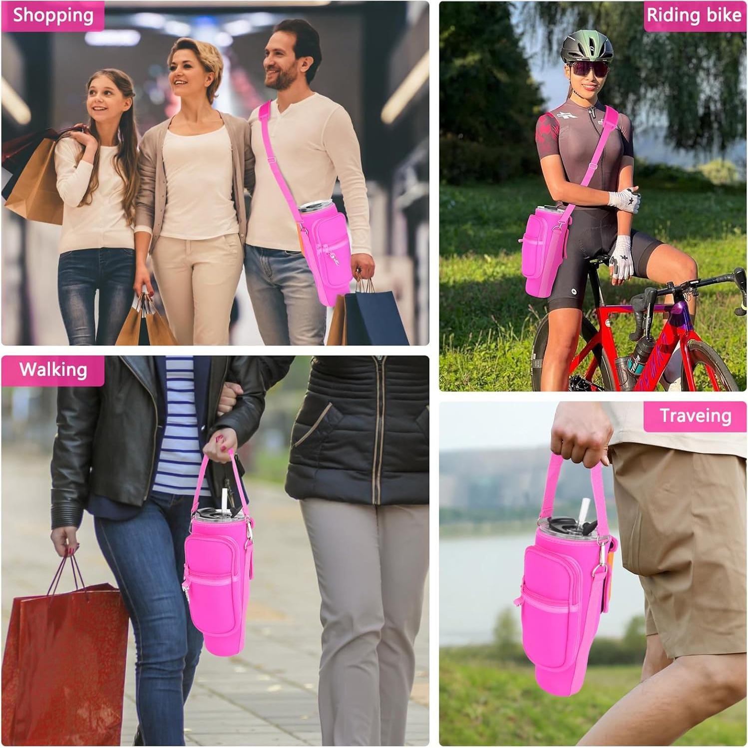 Bolsa Portabotellas de Agua Lefor Z 40 oz Neopreno Rojo Rosa