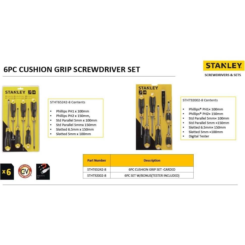 Juego de Destornilladores Stanley 6 Piezas Ergonómico