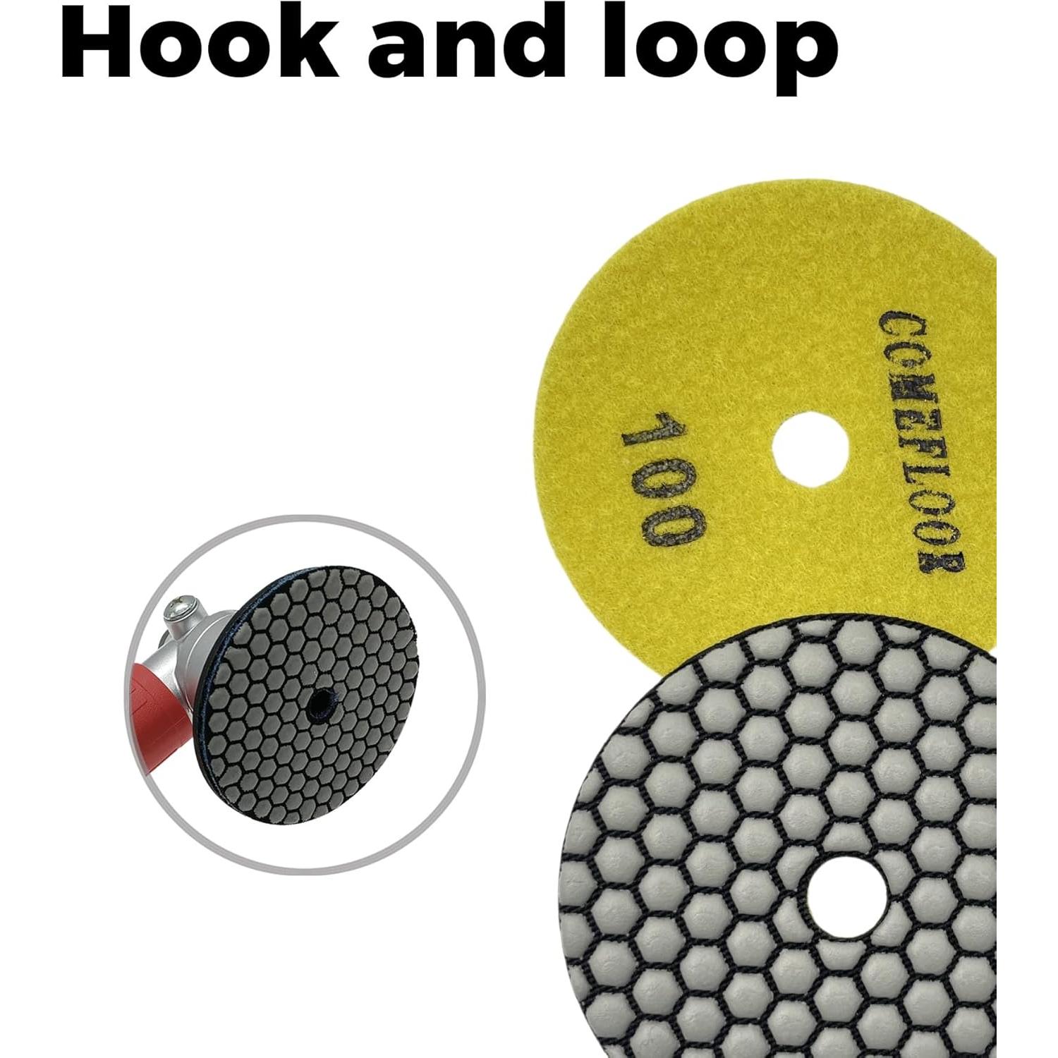 Discos de Pulido de Diamante Seco ComeFloor 100 mm 7 PCS Grano 50#-3000#