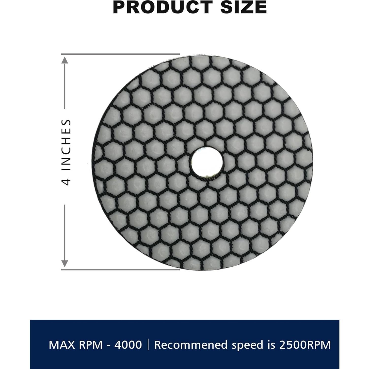 Discos de Pulido de Diamante Seco ComeFloor 100 mm 7 PCS Grano 50#-3000#