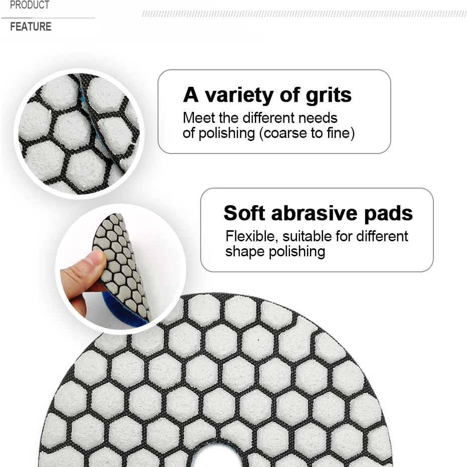 Juego de Almohadillas de Pulido Diamante 100mm SHDIATOOL 7 Piezas