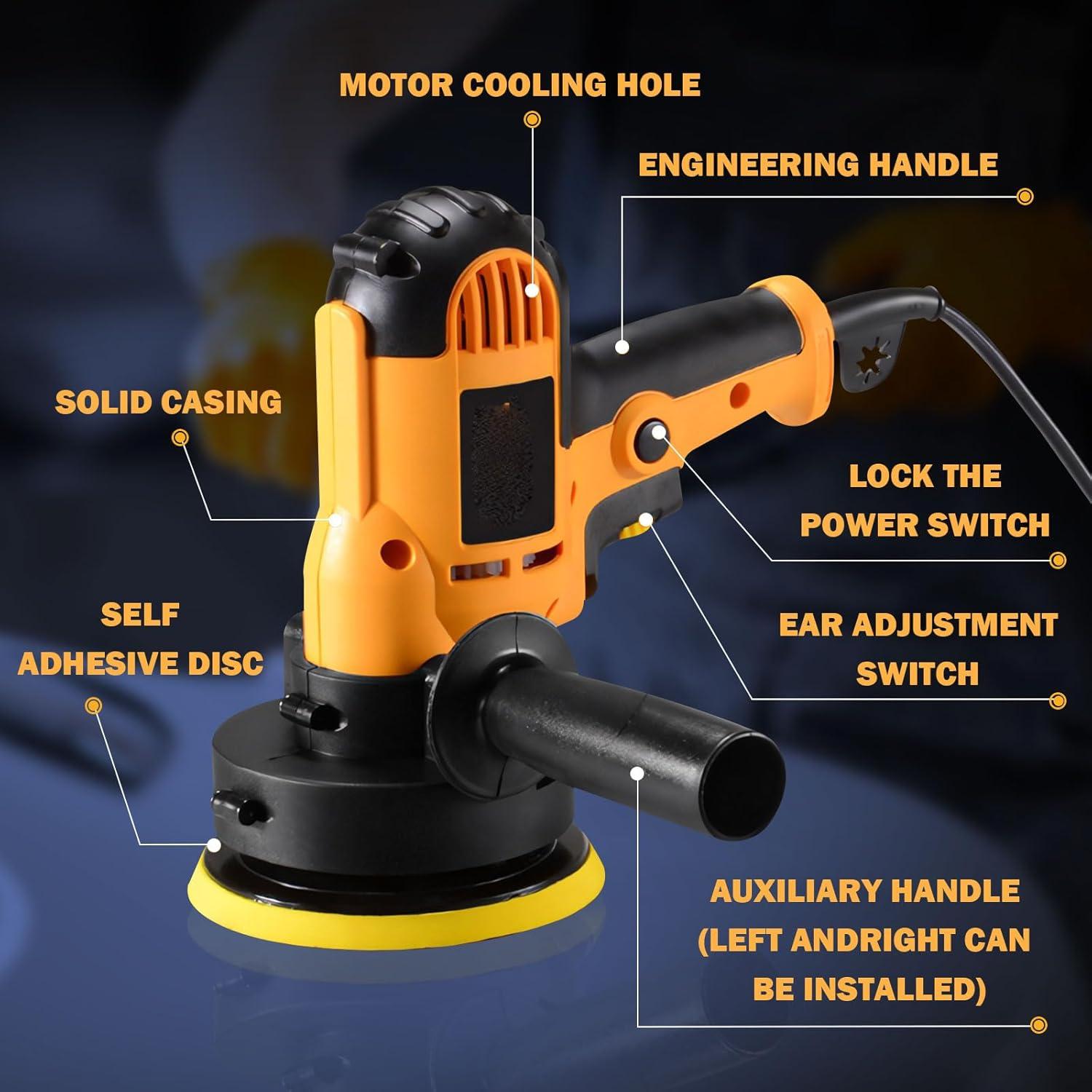 Pulidor Orbital CJC 600W con Velocidad Variable para Coche y Muebles