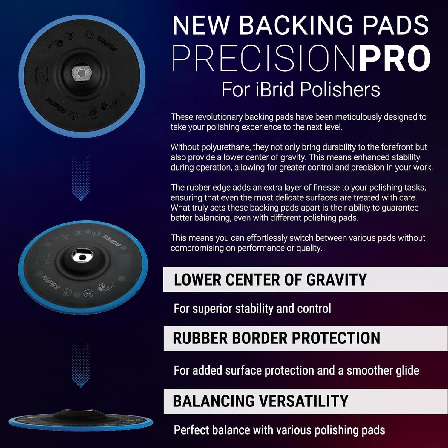 Pulidora Orbital RUPES HLR21 BigFoot iBrid Kit Básico 18V