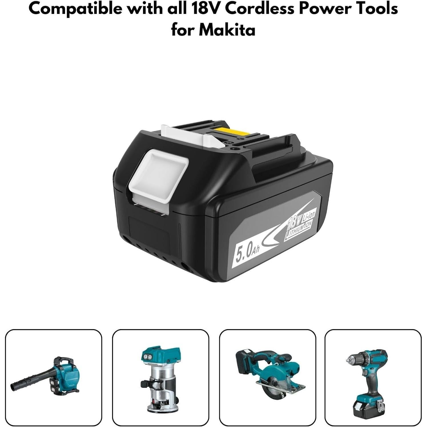 Juego de 2 Baterías 5.0Ah y Cargador Makita 18V - Reemplazo