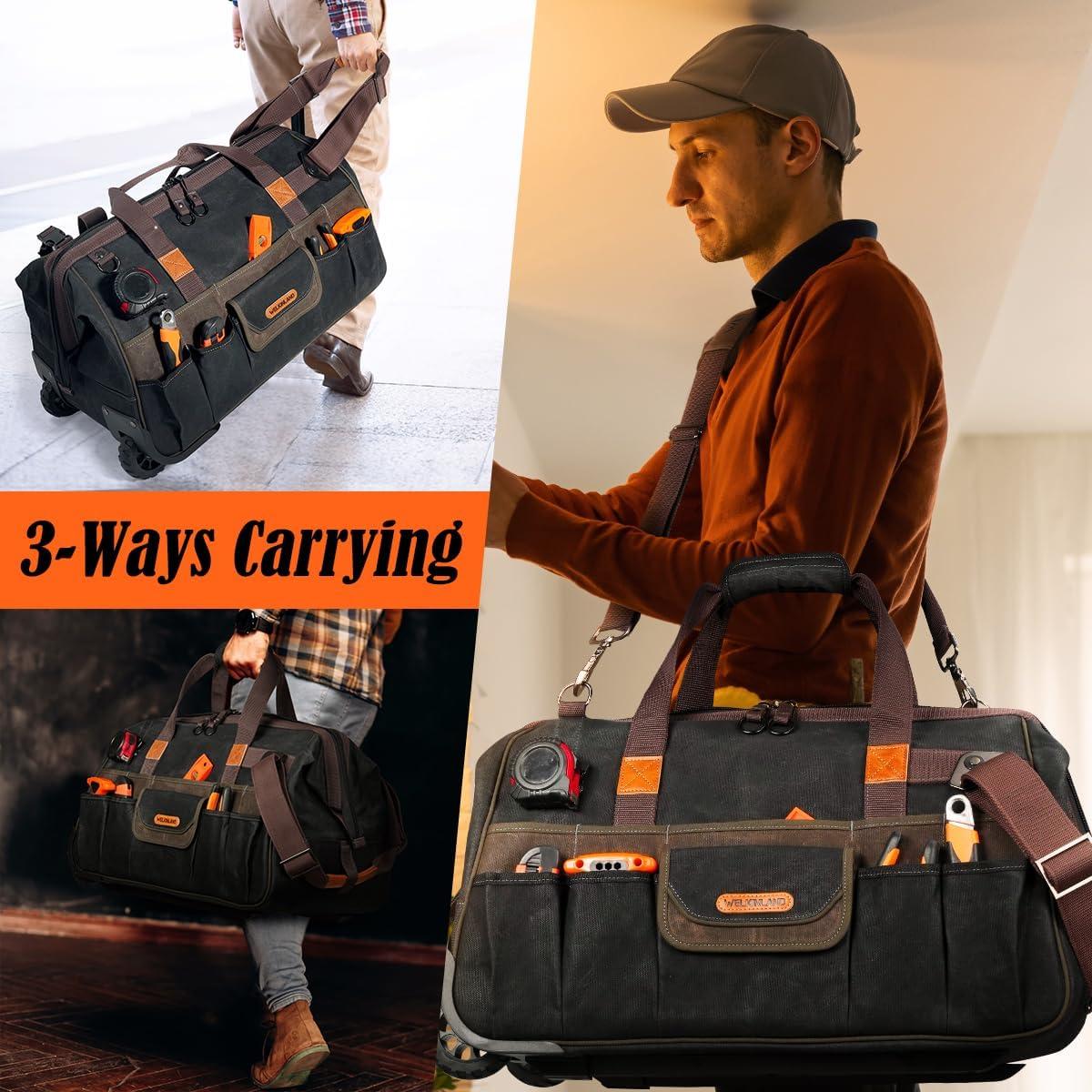 Bolsa de Herramientas Rodante WELKINLAND 22" 48 Bolsillos