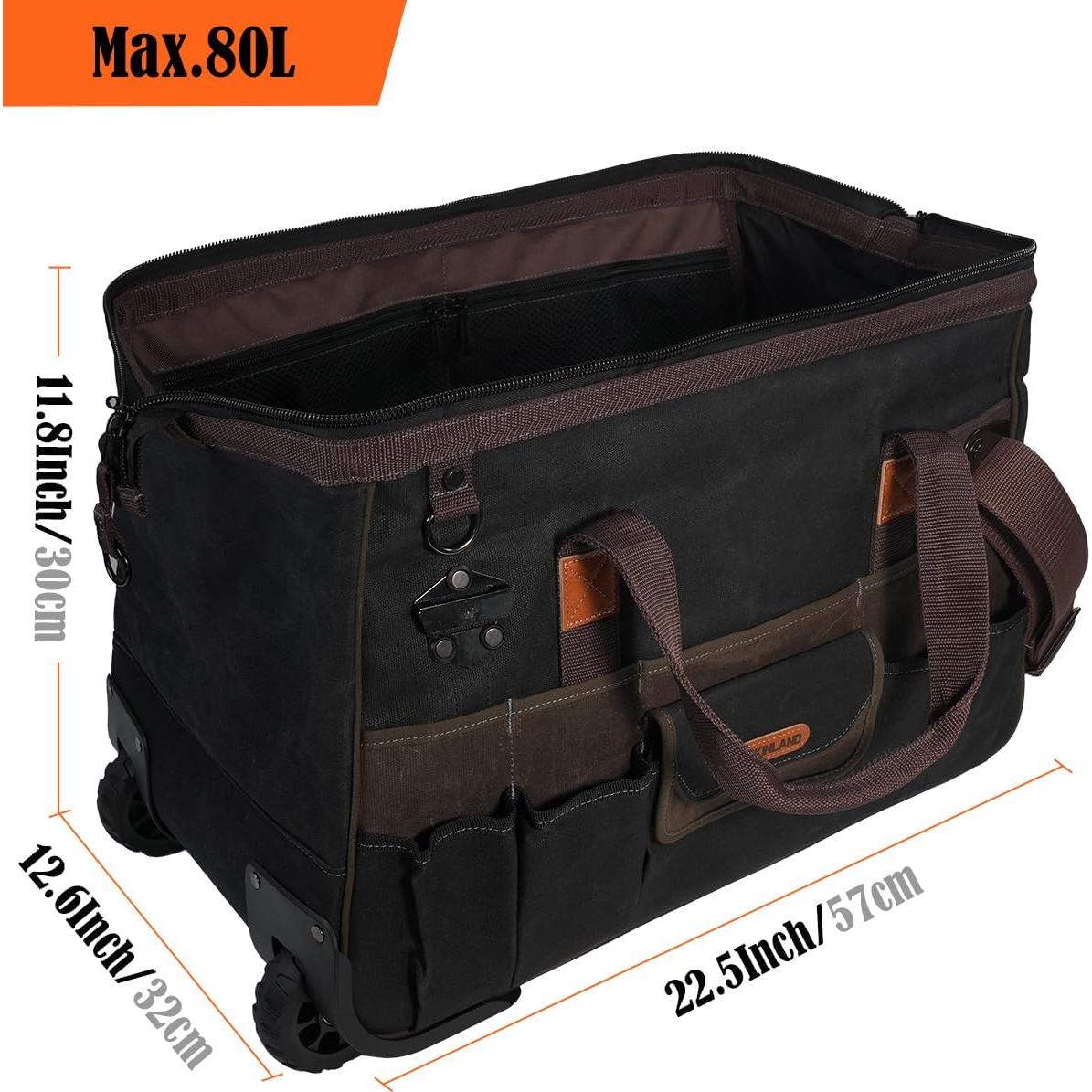 Bolsa de Herramientas Rodante WELKINLAND 22" 48 Bolsillos