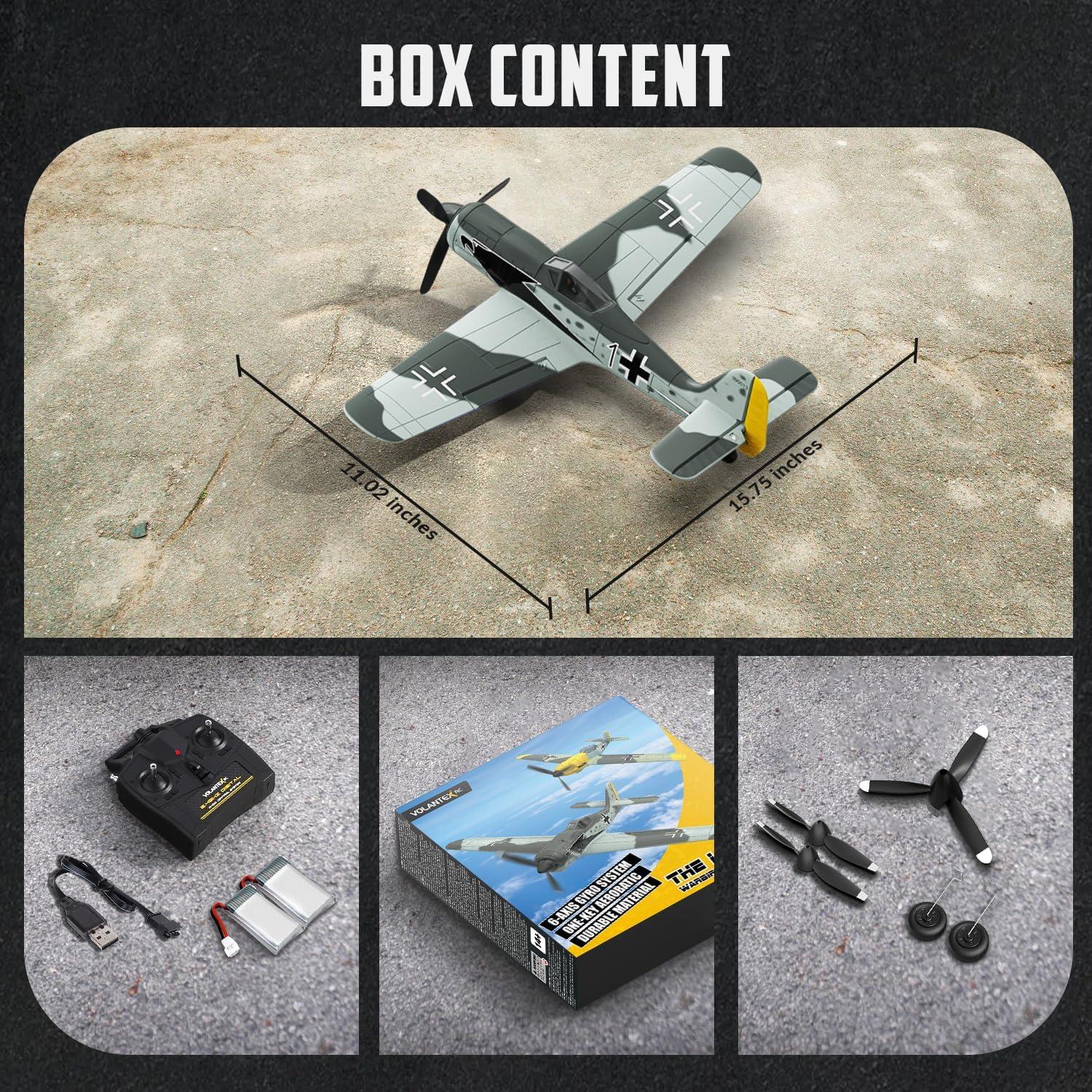 Avión RC VOLANTEXRC FW190 4CH con Giroscopio y Acrobacias