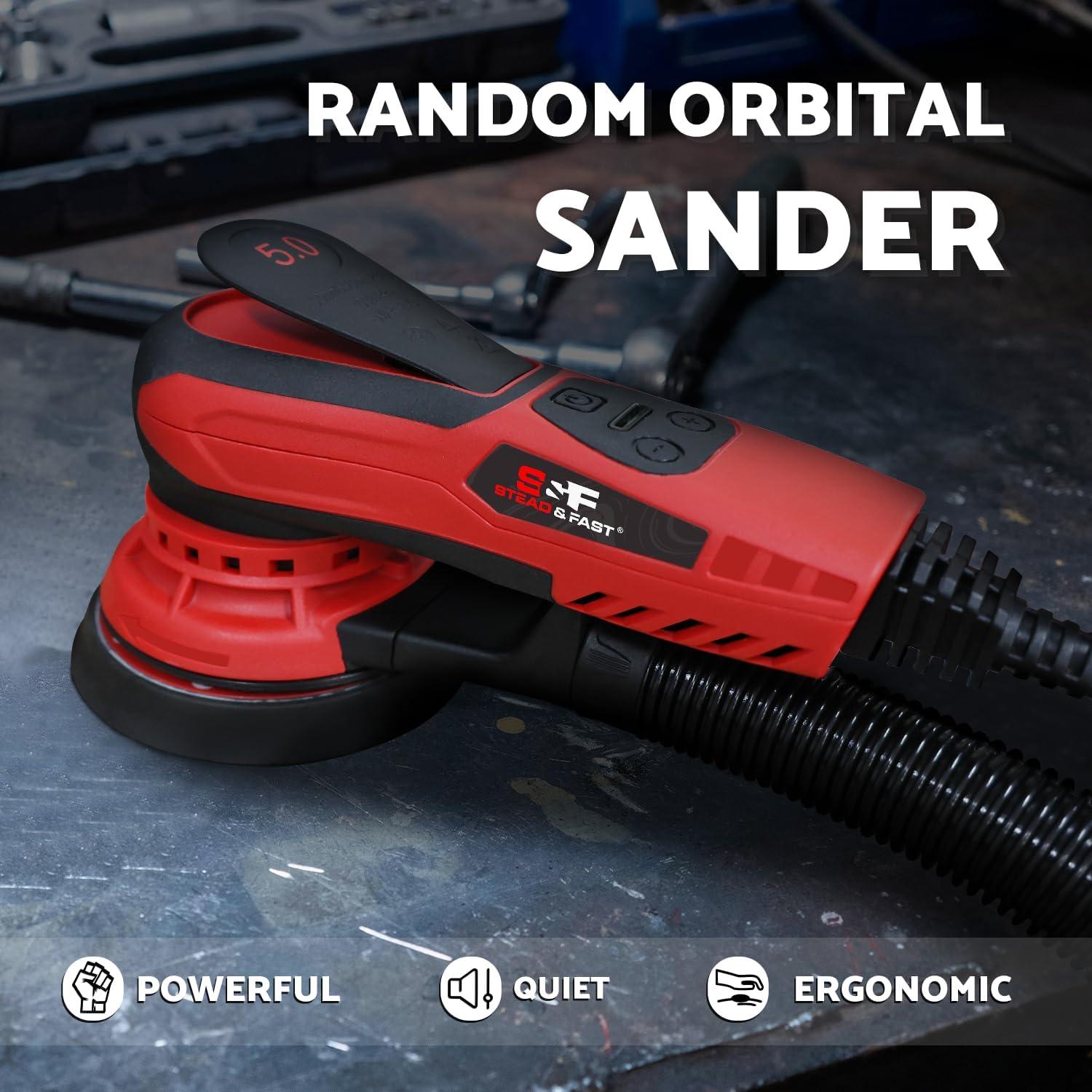 Lijadora Orbital Eléctrica S&F 350W 5" y 6" con Aspiradora