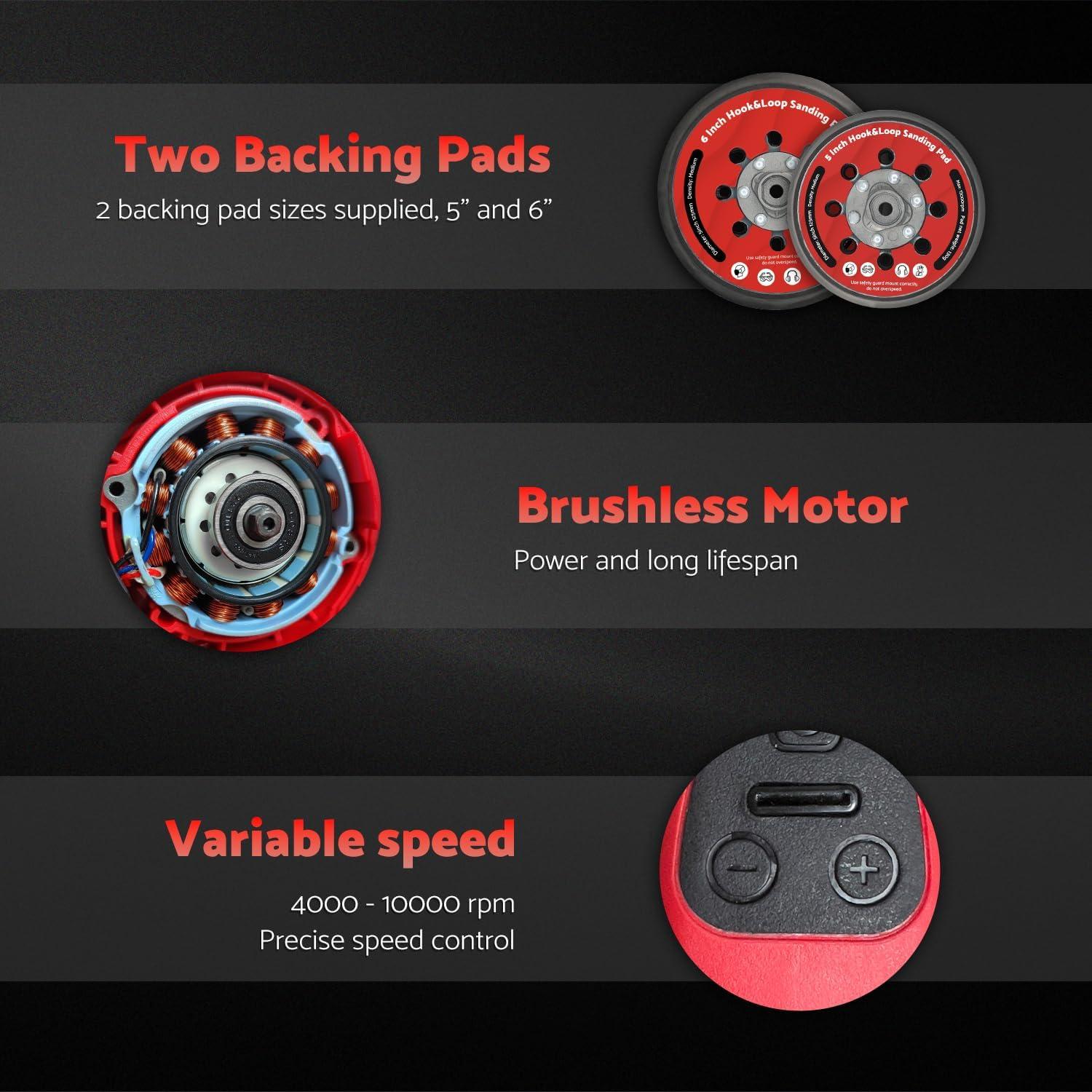 Lijadora Orbital Eléctrica S&F 350W 5" y 6" con Aspiradora