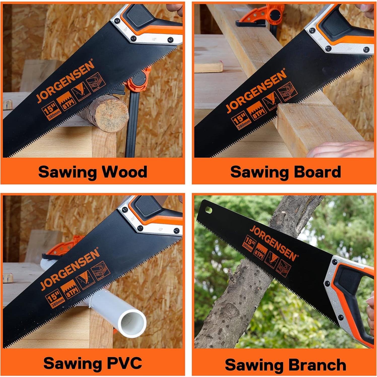 Sierra de Mano JORGENSEN 38.1 cm Acero SK5 Ergonómica