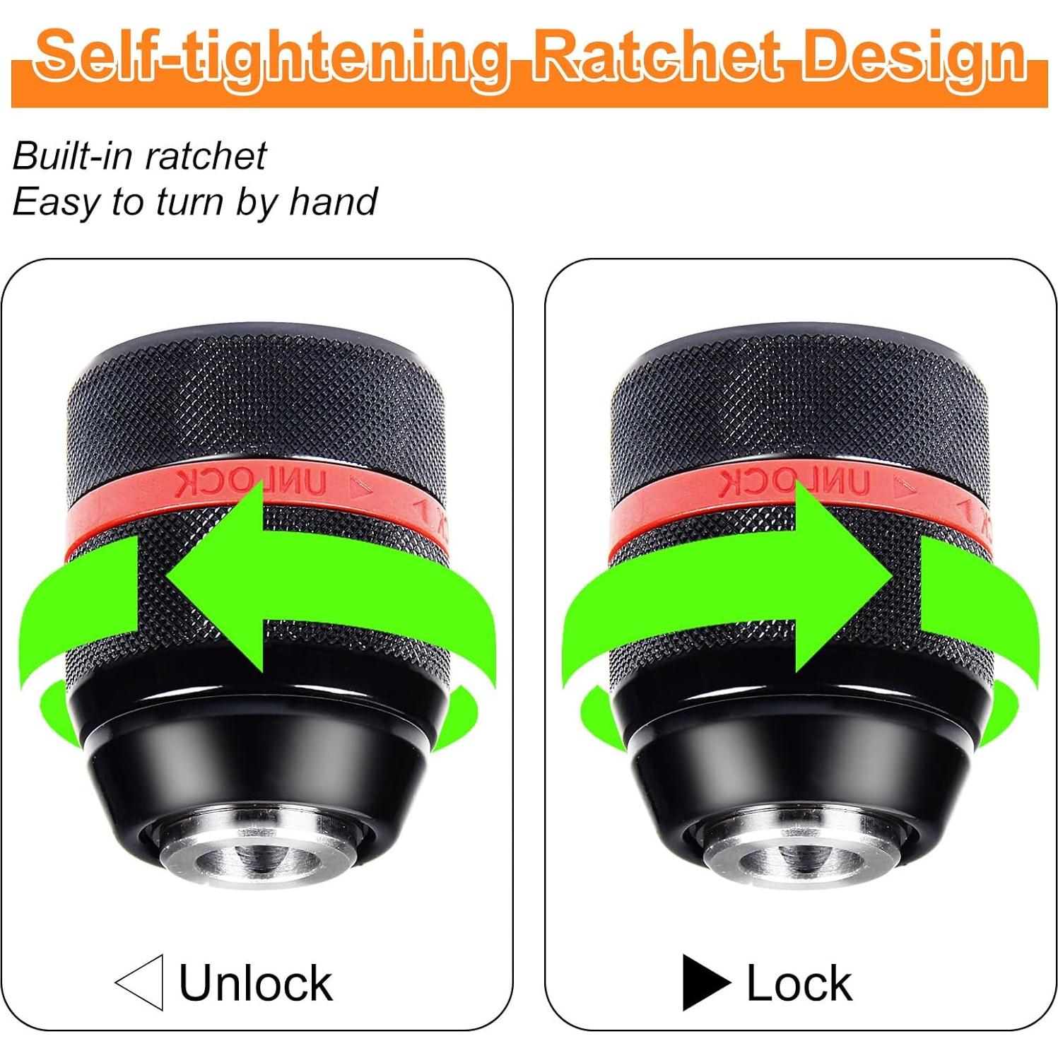 Mandril Sin Llave YUEARN 1/2"-20UNF para Milwaukee M18, 1.5-13 mm